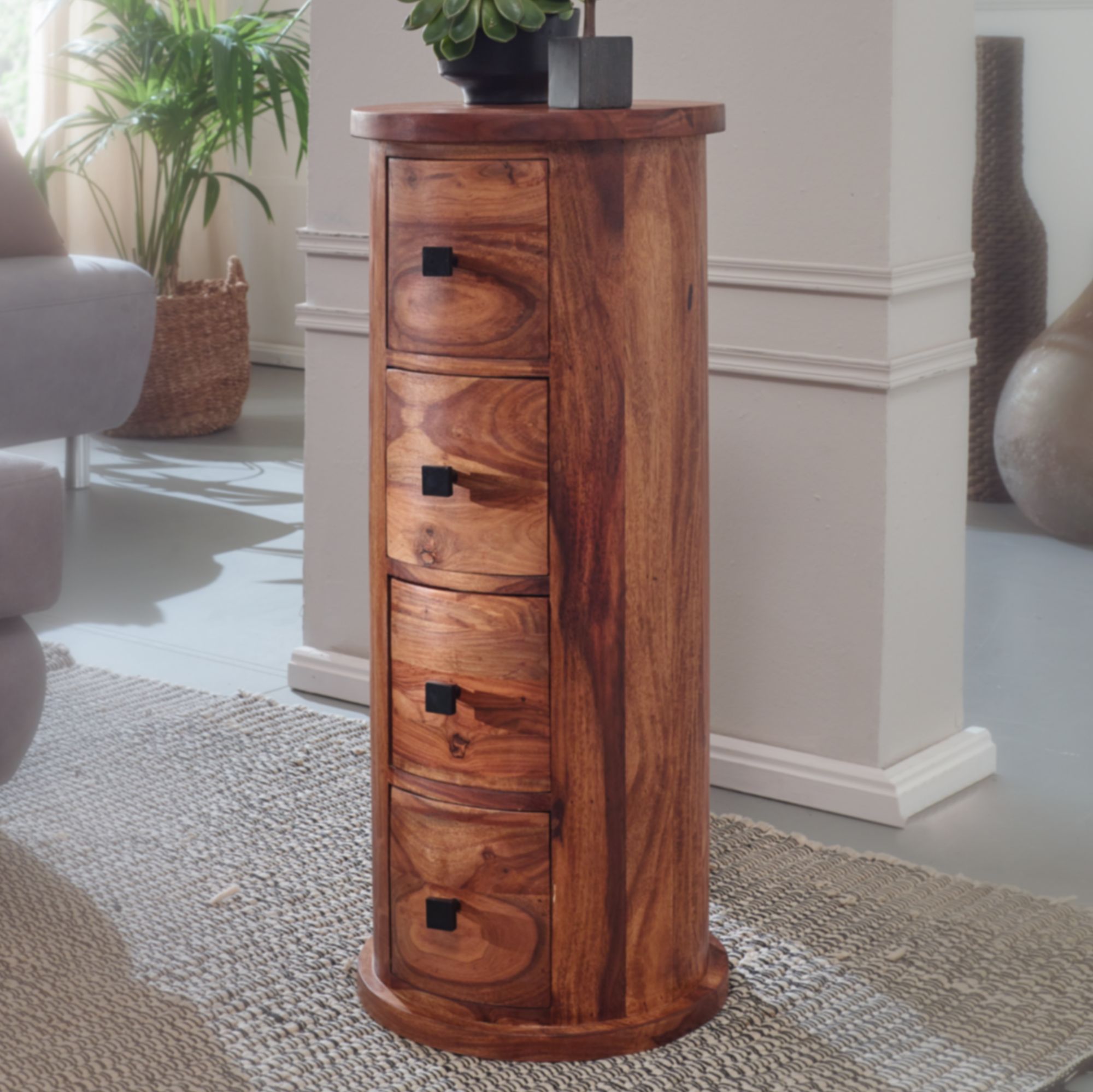 Sideboard Sunndal Massivholz Dunkelbraun 35 × 35 × 85 cm