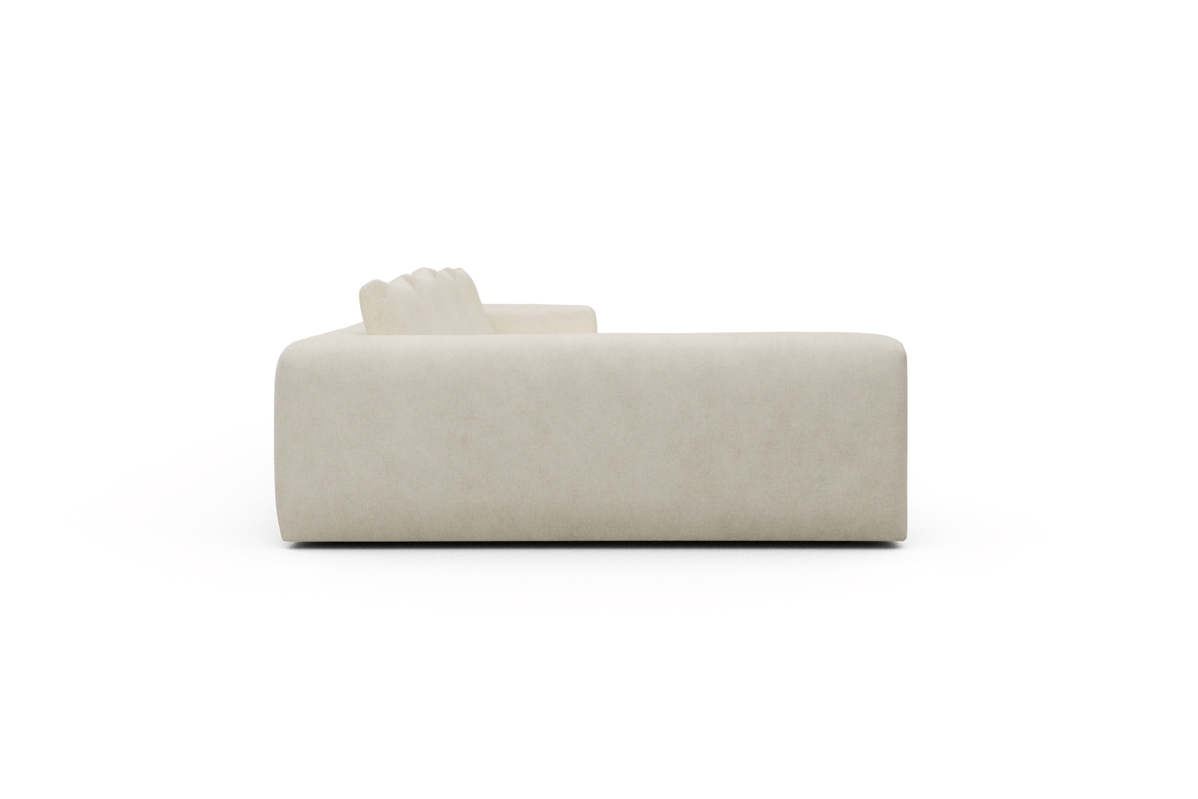 Wohnlandschaft Fred Chaiselongue rechts mit 2-Sitzer und lange Armlehne links Boucle-Off-White