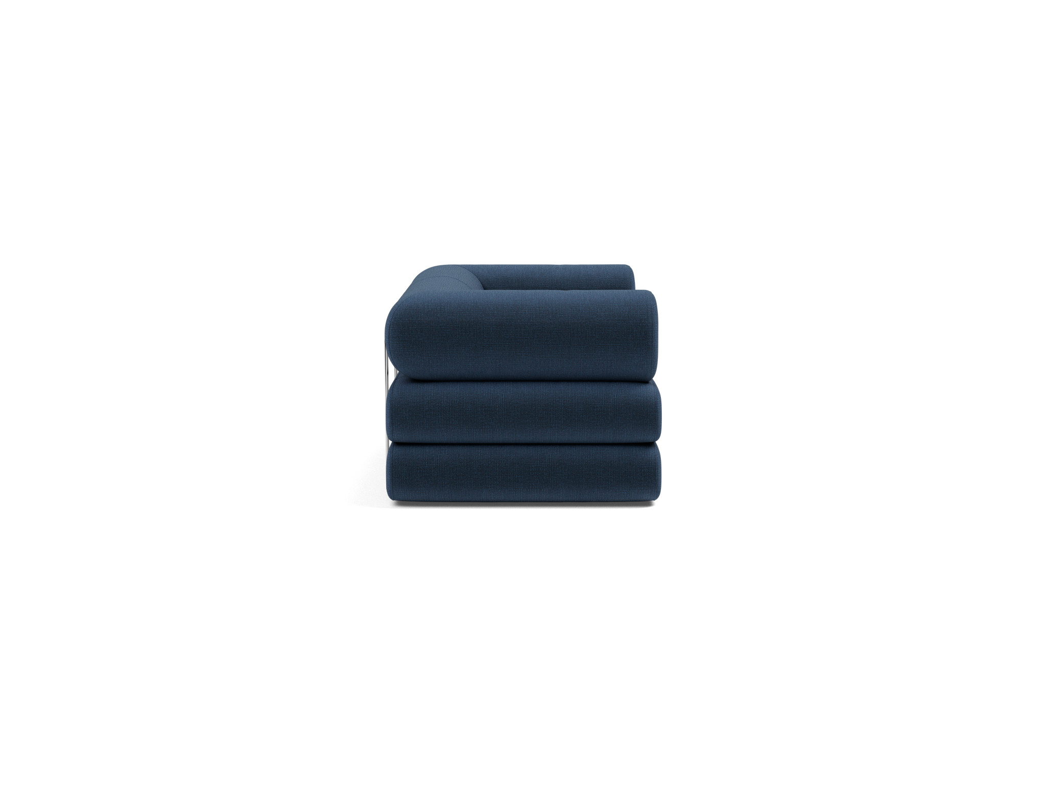 Tagesbett Circlus mit L-förmigen Armlehnen Chenille Esina 414-Indigo-Blue