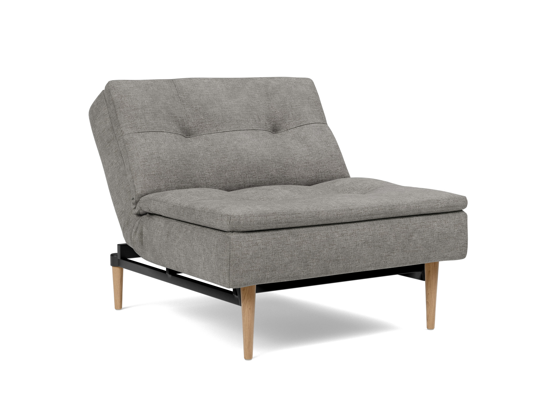 Sessel Dublexo Flachgewebe Avella 282-Warm-Grey Beine Styletto Eiche hell