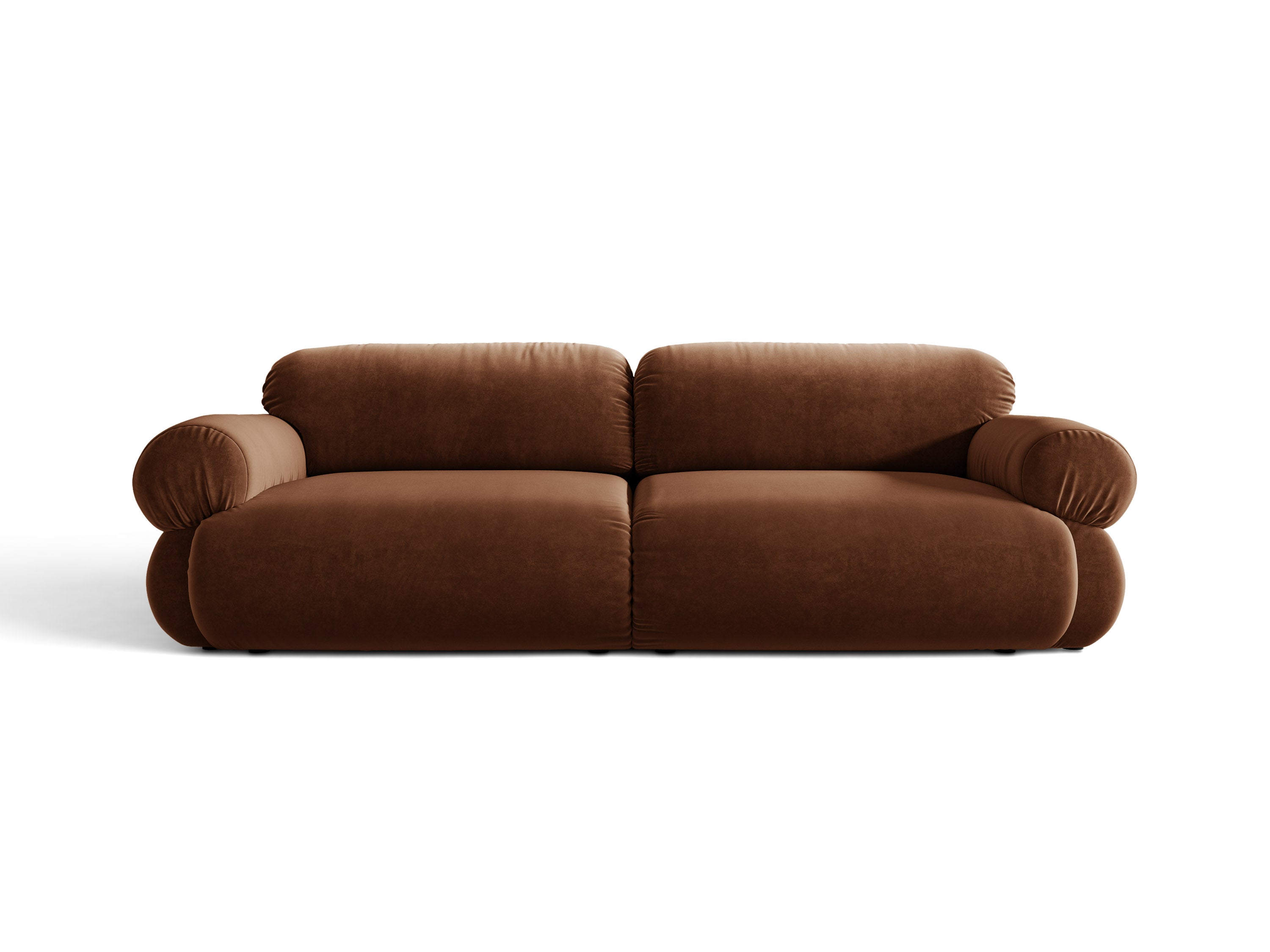 Micadoni Ophelia Sofa 4-Sitzer Samt Salvador Braun