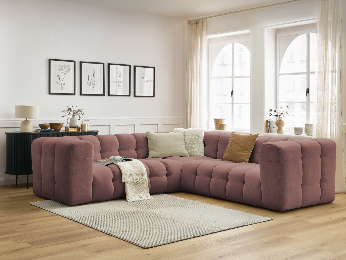 Bobochic Cloud Ecksofa 268 × 184 cm Stoff Rosa