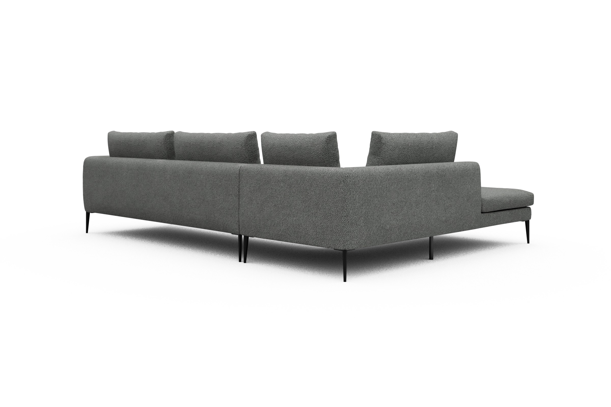 Ecksofa Paul Relax-Ecke rechts mit 3-Sitzer Vanora-Warm-Grey