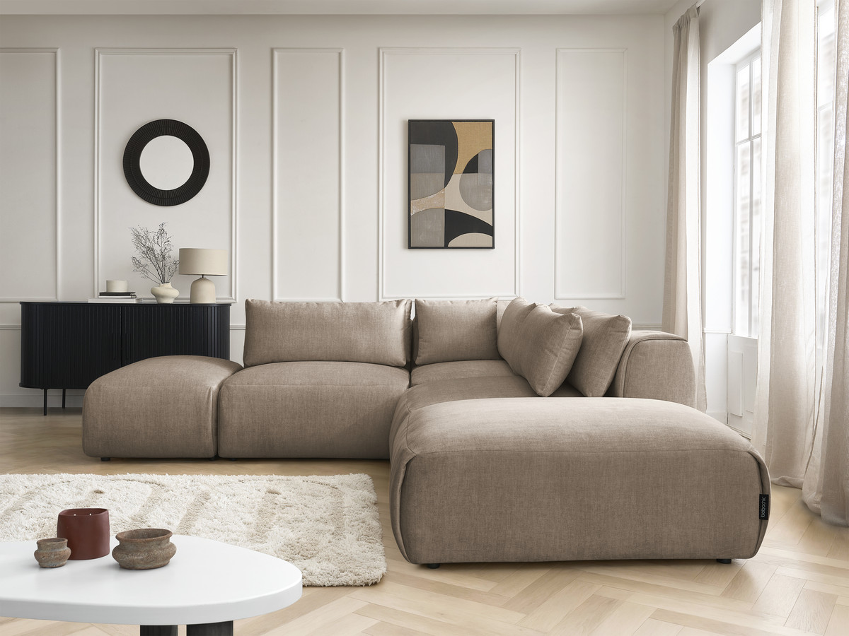 Bobochic Jana Ecksofa Samt Taupe