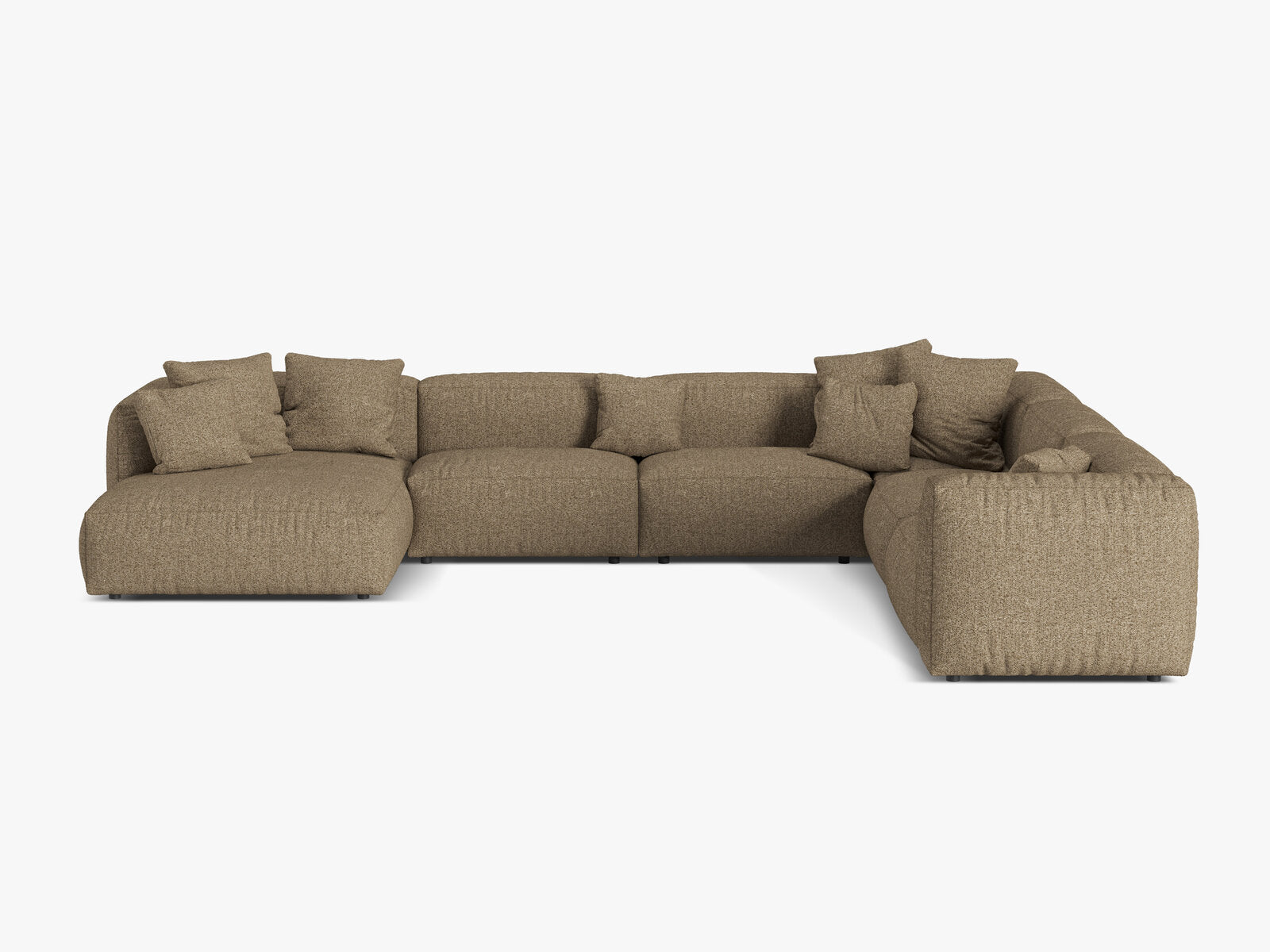 Micadoni modulares Ecksofa XL Martina 6-Sitzer Rechts Boucle Monet Cappuccino