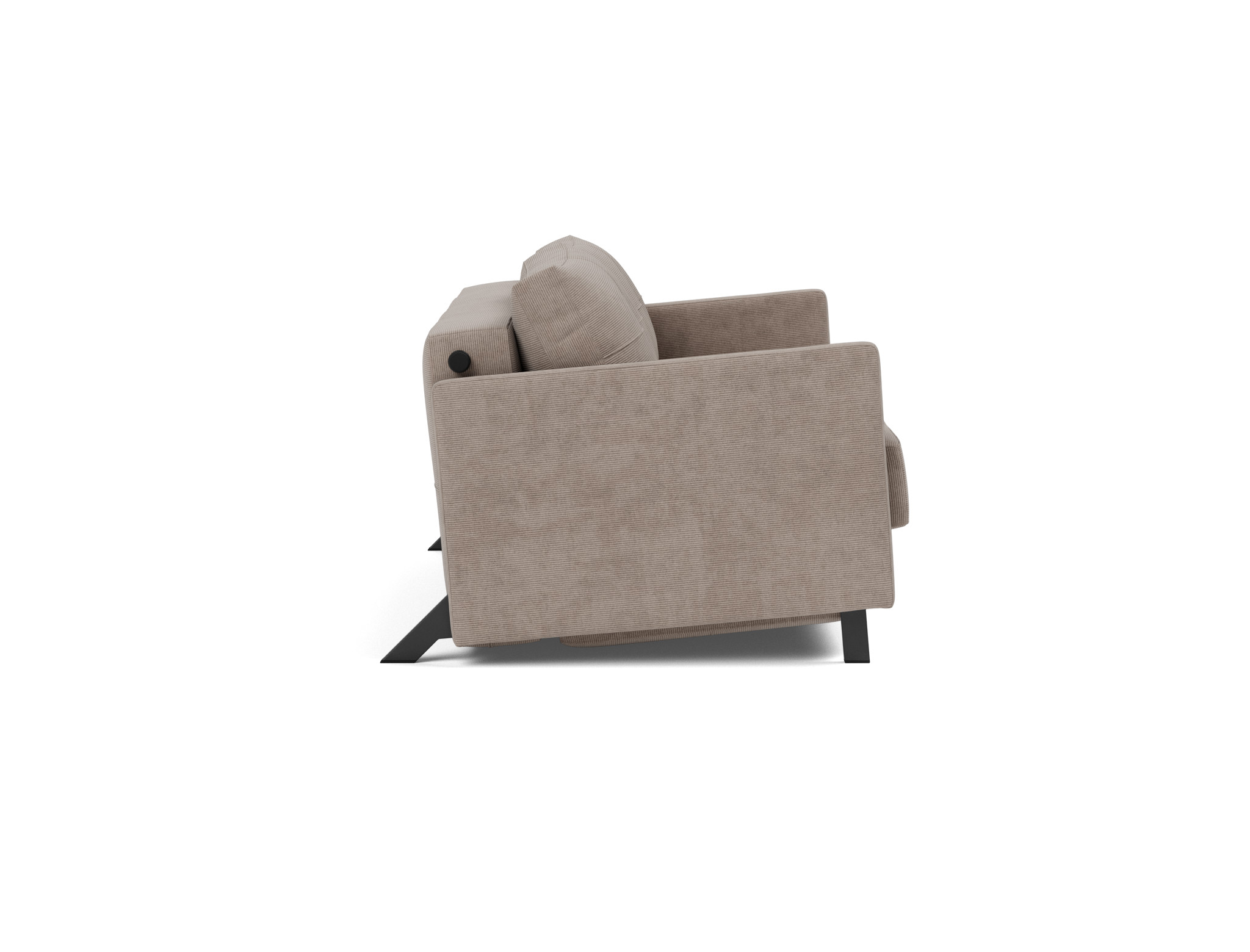 Schlafsofa Cubed mit Armlehnen 140 Kord Cordufine 318-Beige
