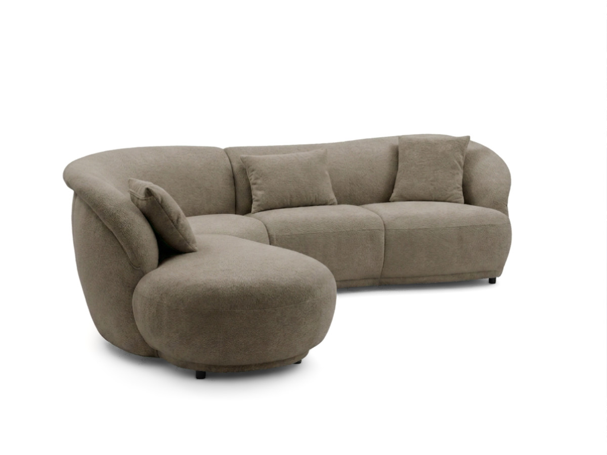 Bobochic Nora Ecksofa Chenille Dunkelbraun Ecke links