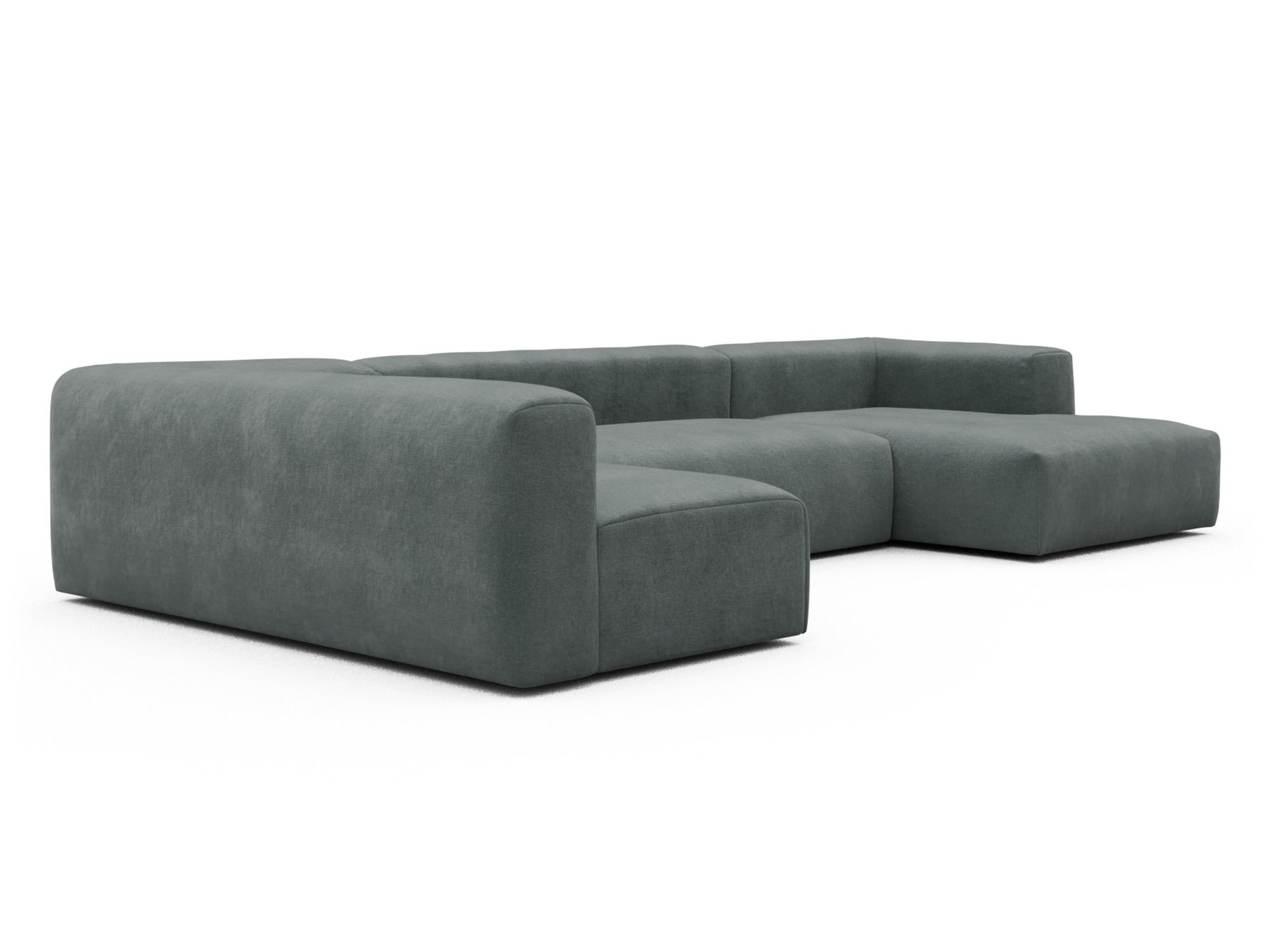 Skandi Home Wohnlandschaft Fred Chaiselongue rechts mit 2-Sitzer und lange Armlehne links Smooth-Silver-Grey moebelfaktor