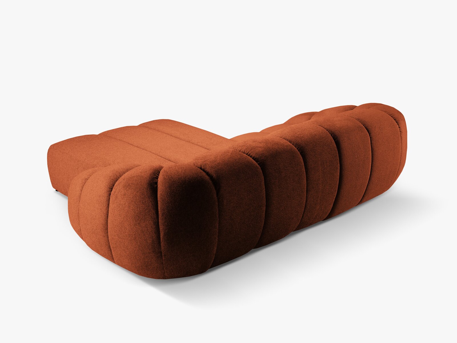 Micadoni Ecksofa Diana 3-Sitzer Rechts Strukturierter Samt Bubble Terrakotta