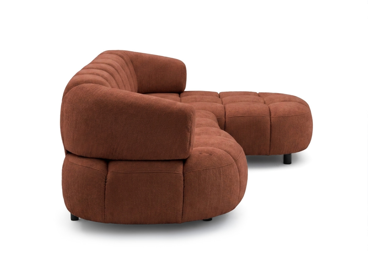 Bobochic Lovely Ecksofa mit Schlaffunktion Stoff Orange Ecke rechts