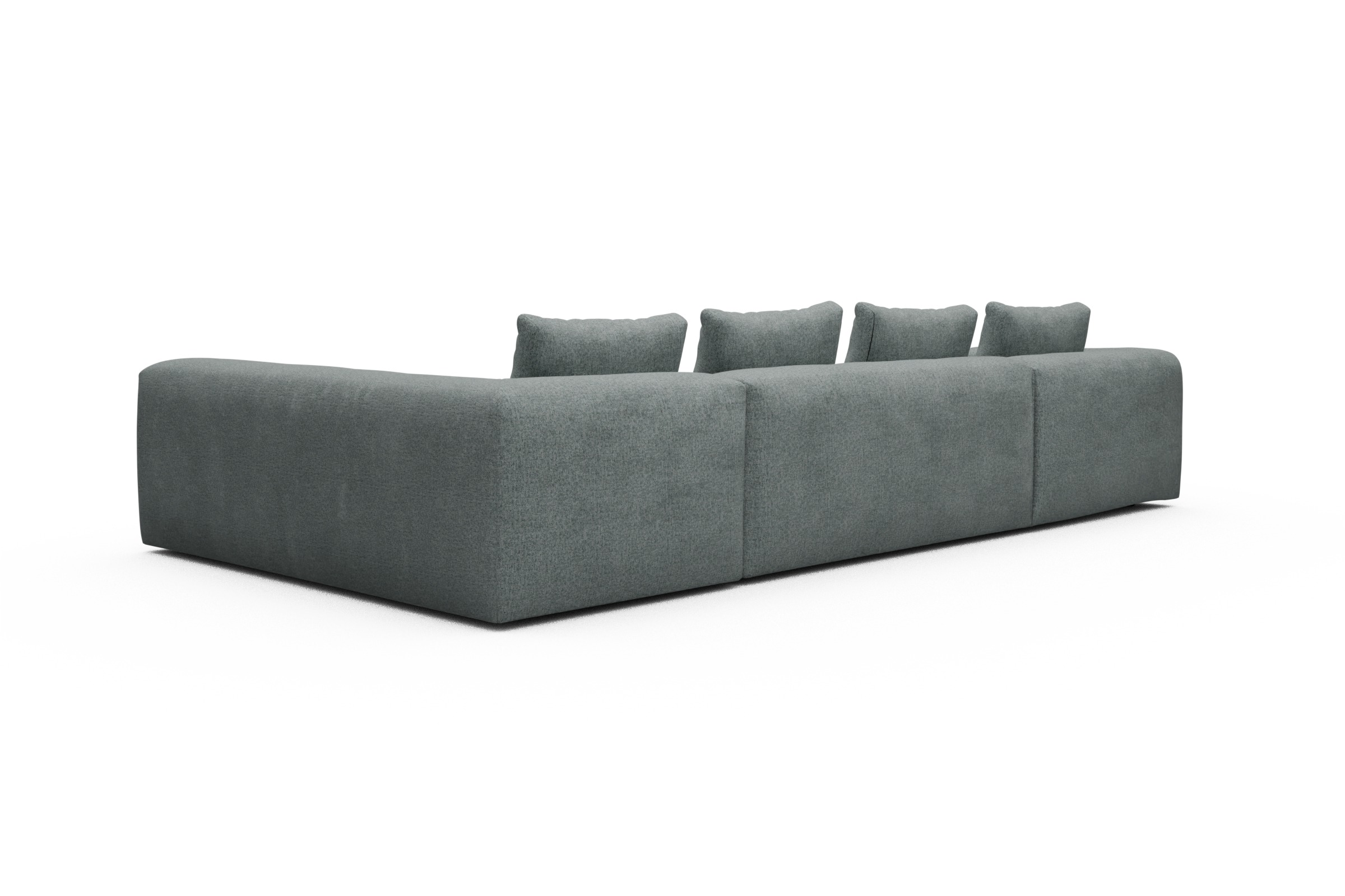 Wohnlandschaft Fred Chaiselongue links mit 2-Sitzer und lange Armlehne rechts Casone-Light-Mixed-Green