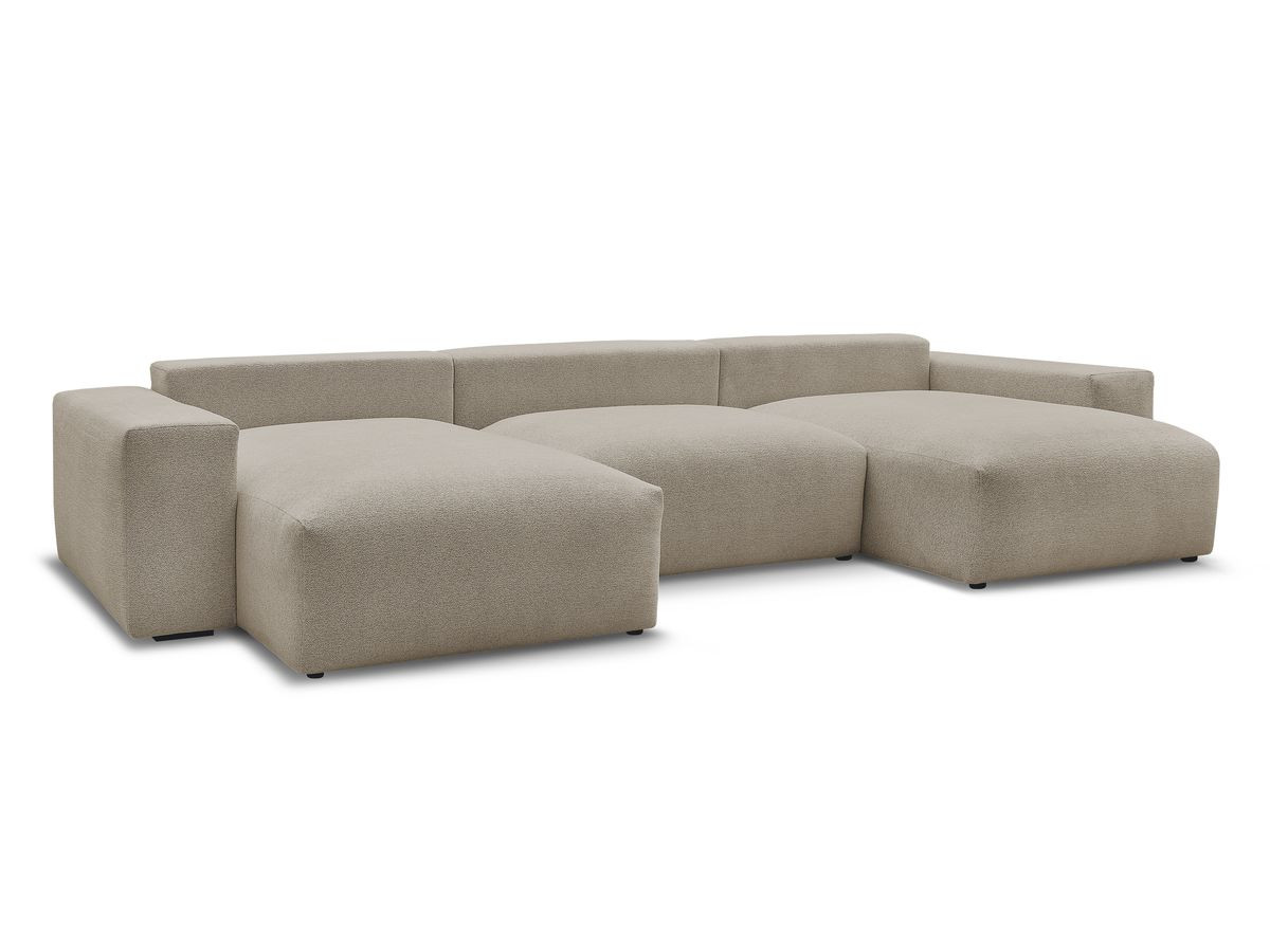 Bobochic Voltaire Wohnlandschaft 420 × 174 cm Melange-Stoff Taupe