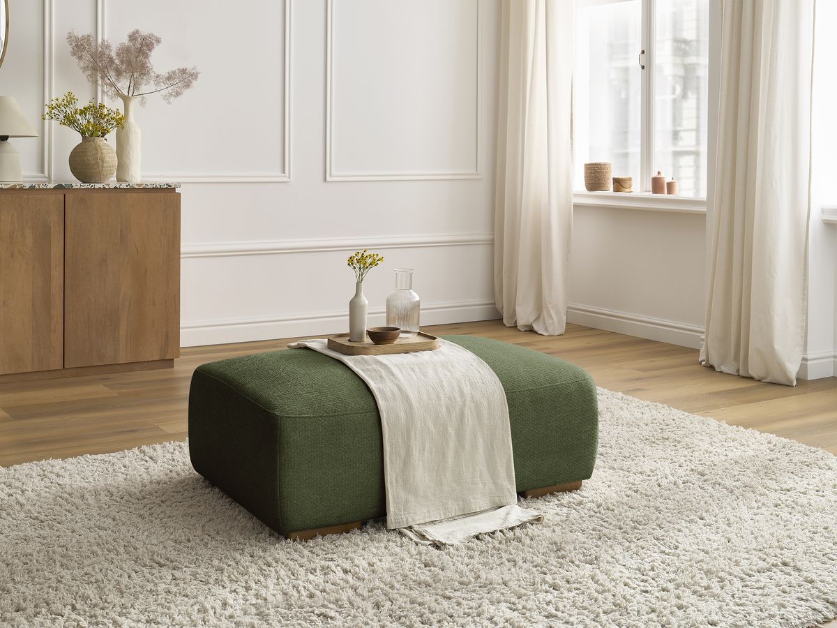 Bobochic Sidonie Pouf Melange-Stoff Grün