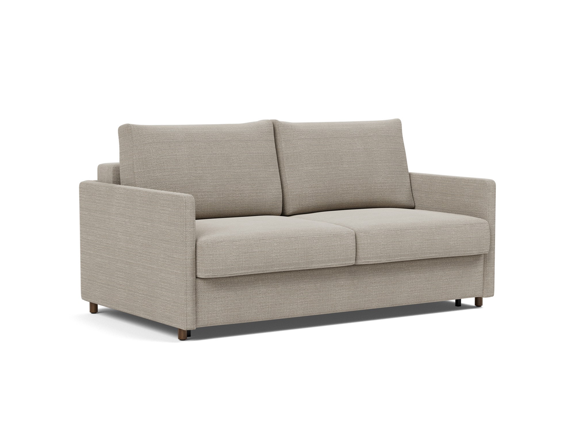 Schlafsofa Neah mit Slim-Armlehnen 160 Strukturierter Stoff Kenya 579-Gravel