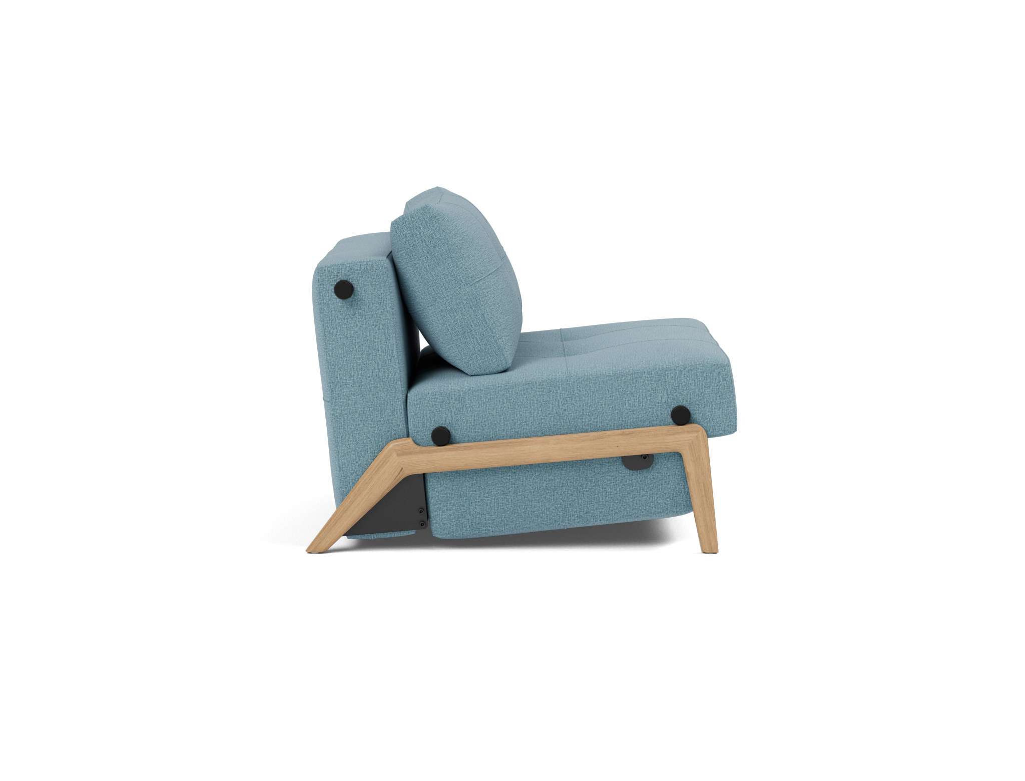 Schlafsessel Cubed 90 Flachgewebe Mixed Dance 525-Light-Blue Beine Eiche