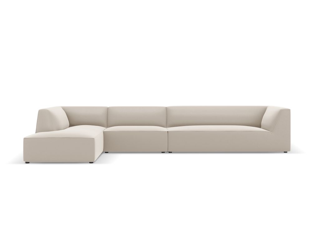 Cosmopolitan Design Ecksofa Siena 5-Sitzer Kunstleder Pacifico Taubengrau Links