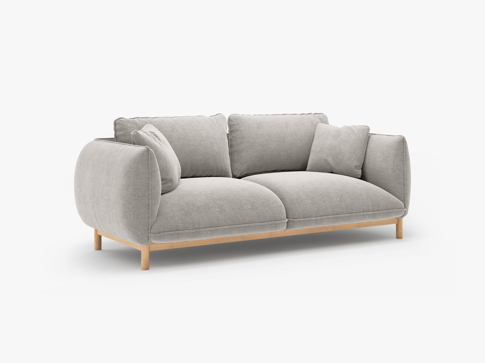 Micadoni Ada Sofa 2-Sitzer Strukturierter Stoff Wind Hellgrau