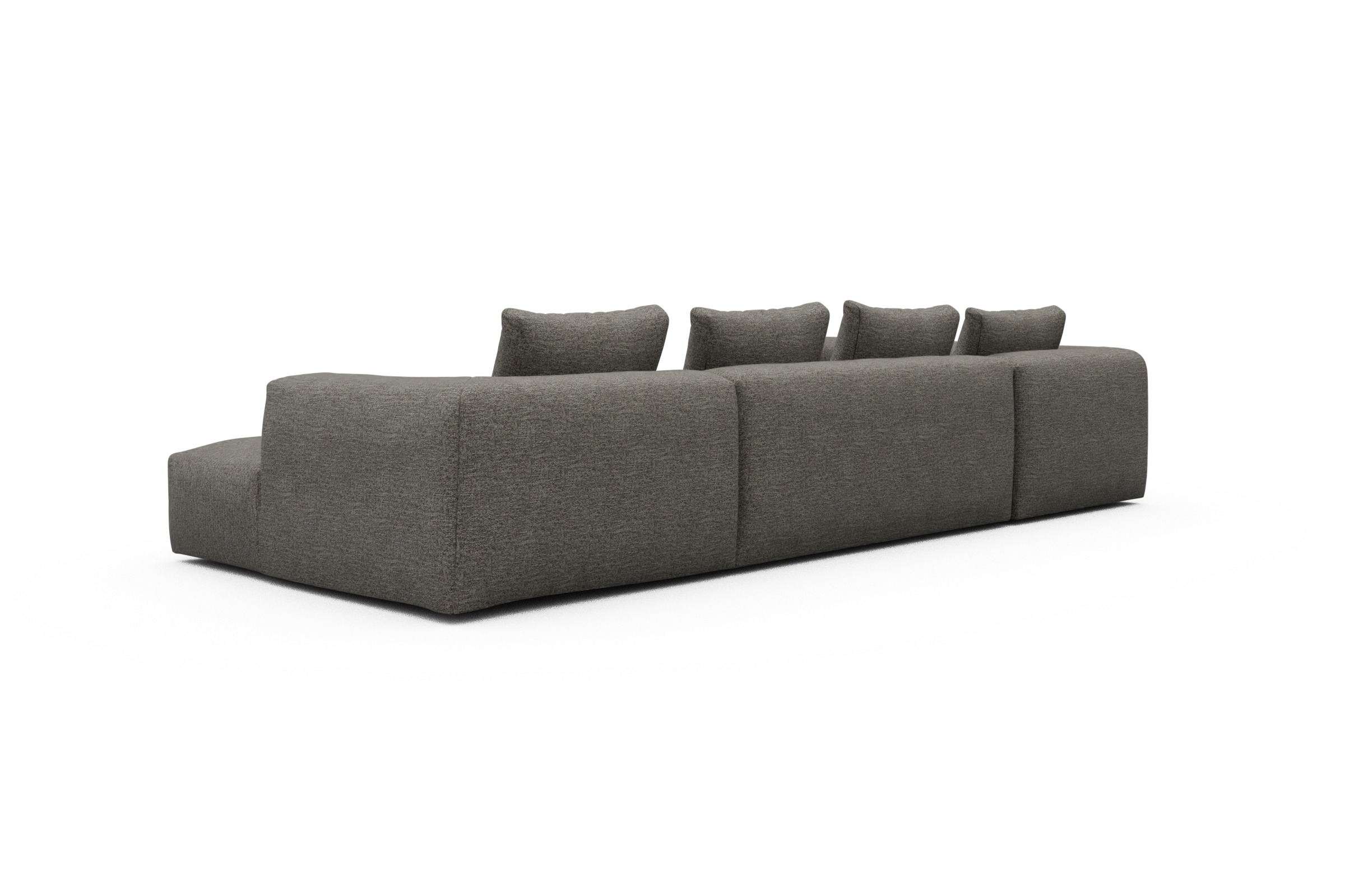 Wohnlandschaft Fred Chaiselongue rechts mit 2-Sitzer und lange Armlehne links Carreno-Sepie-Brown