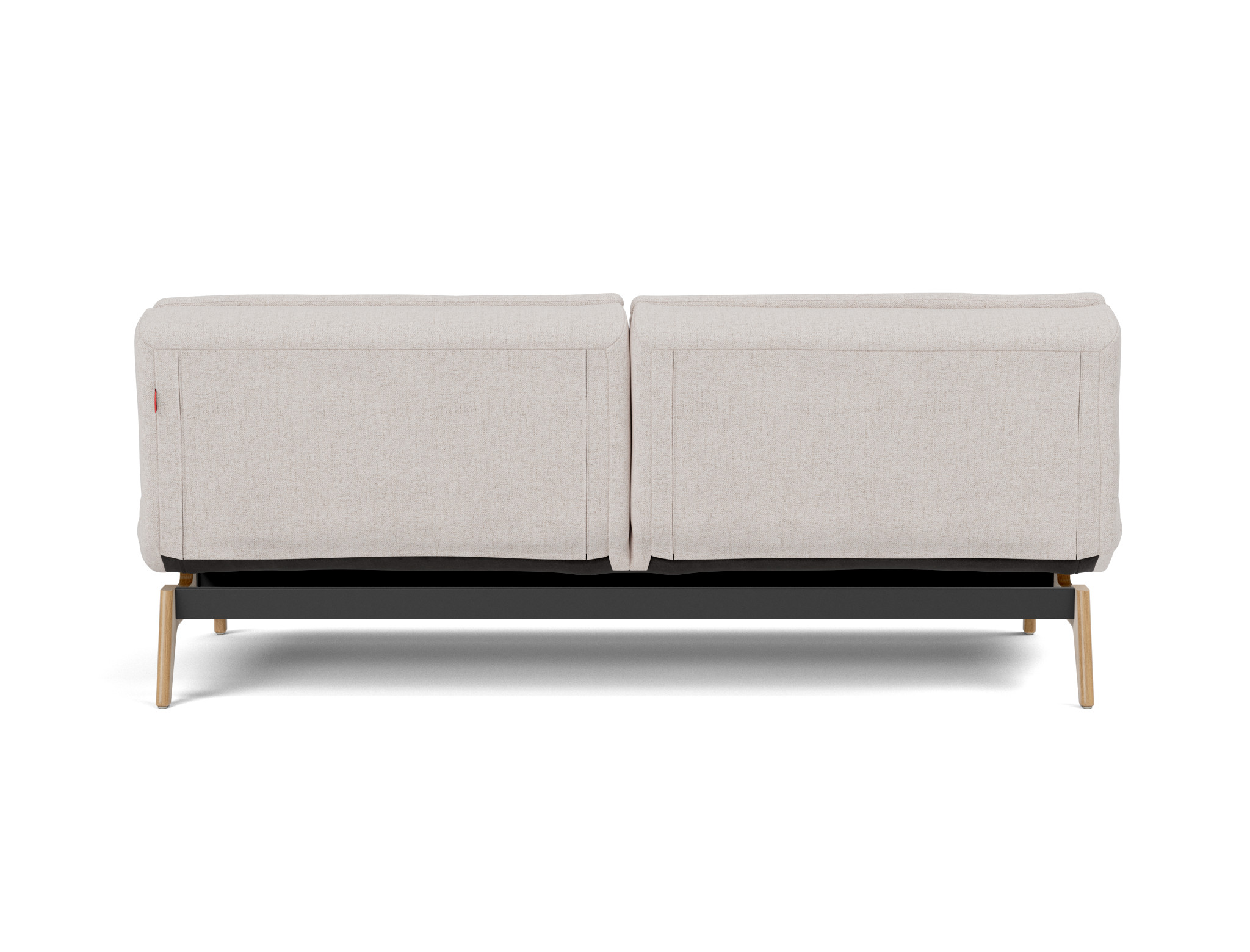 Schlafsofa Dublexo Strukturierter Stoff Weda 300-Weda-Sand Beine Eiche