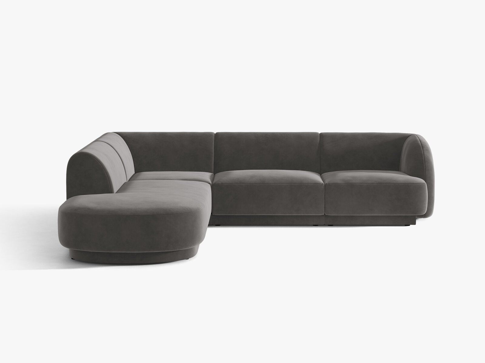 Micadoni Ecksofa Miley 6-Sitzer Links Samt Venus Grau