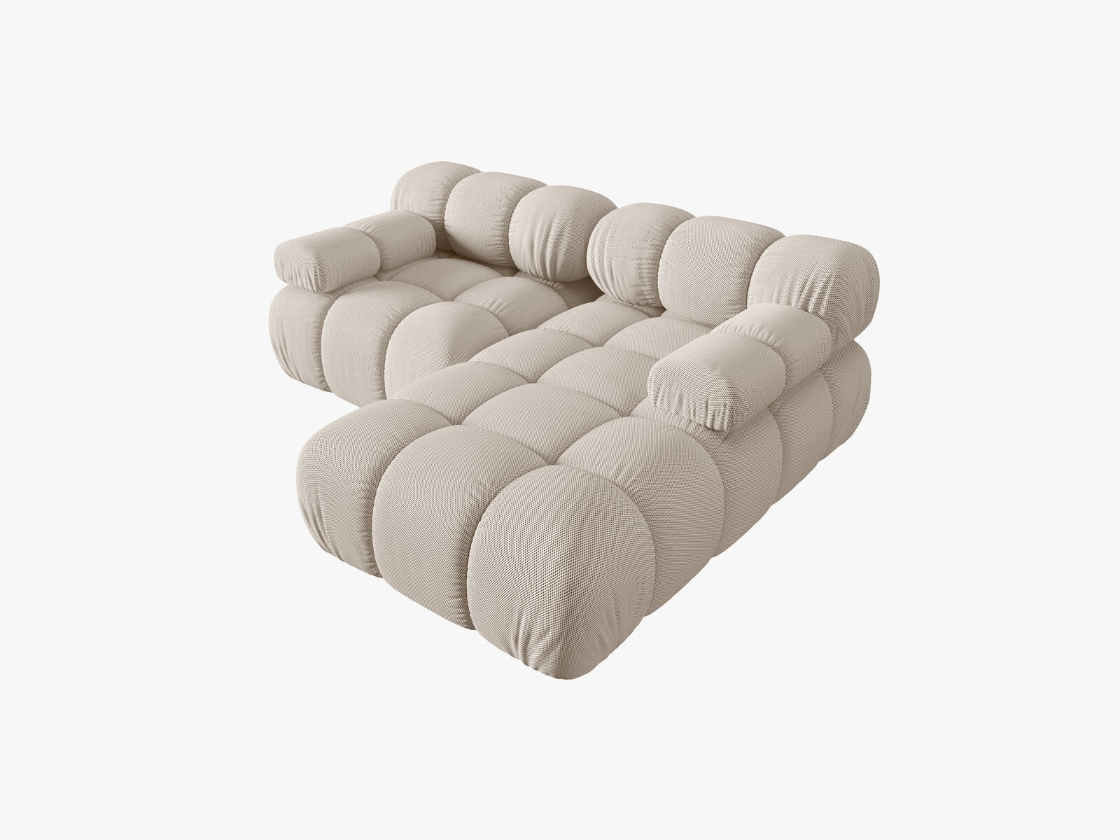 Micadoni Modulares Ecksofa Bellis 3-Sitzer Rechts 3D-Stoff Sonic Helles Beige