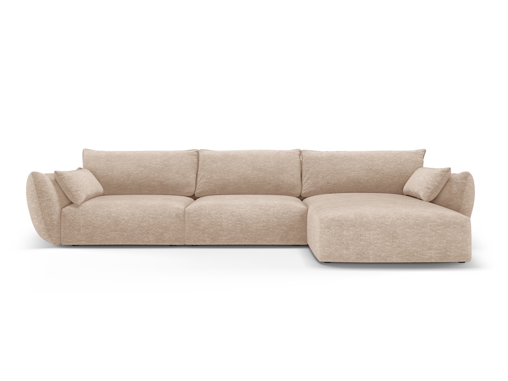 Cosmopolitan Design Ecksofa Matera 4-Sitzer Chenille Eden Dunkelbeige Rechts