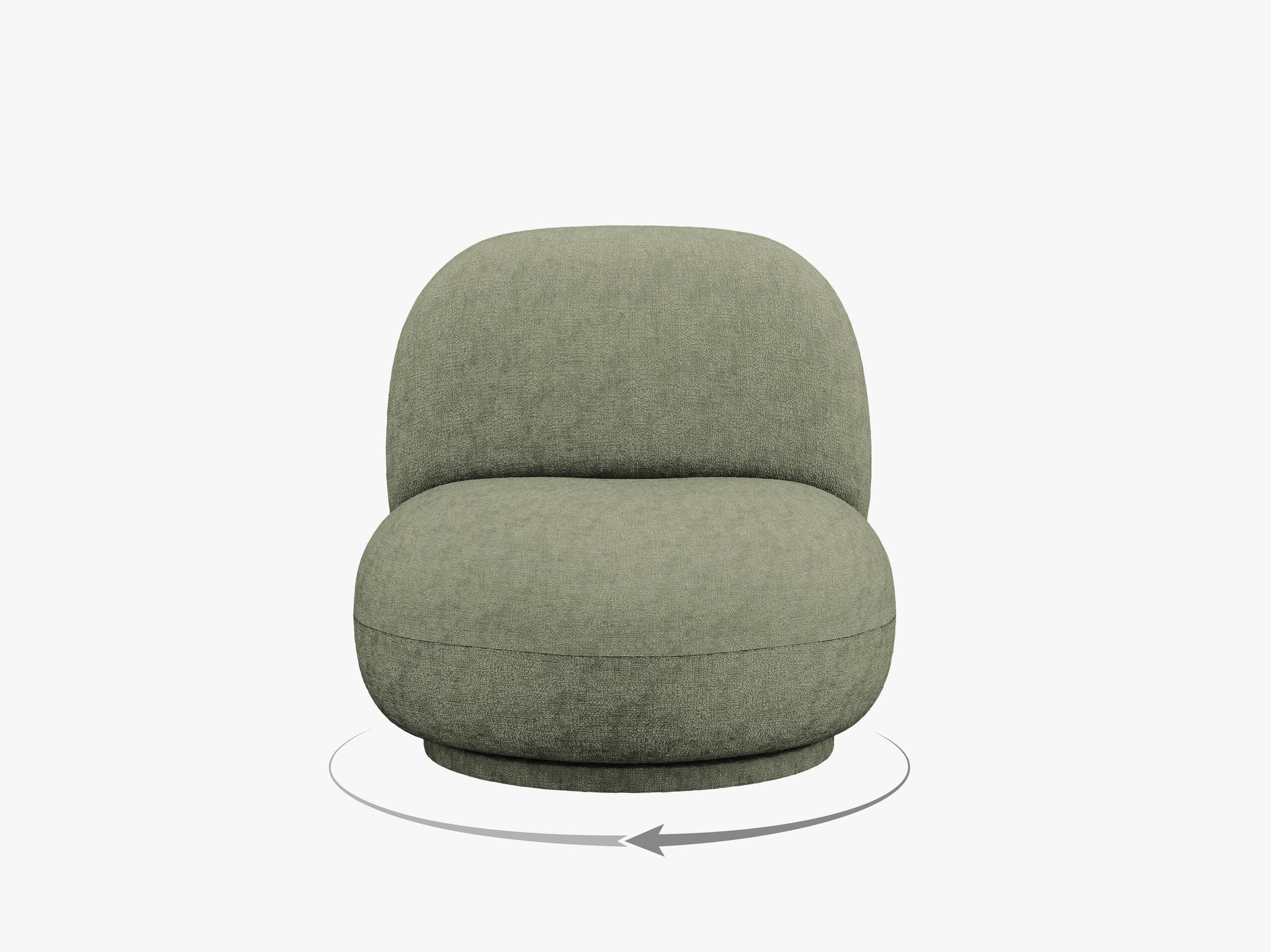 Micadoni Drehbarer Sessel Chuck Chenille Grün