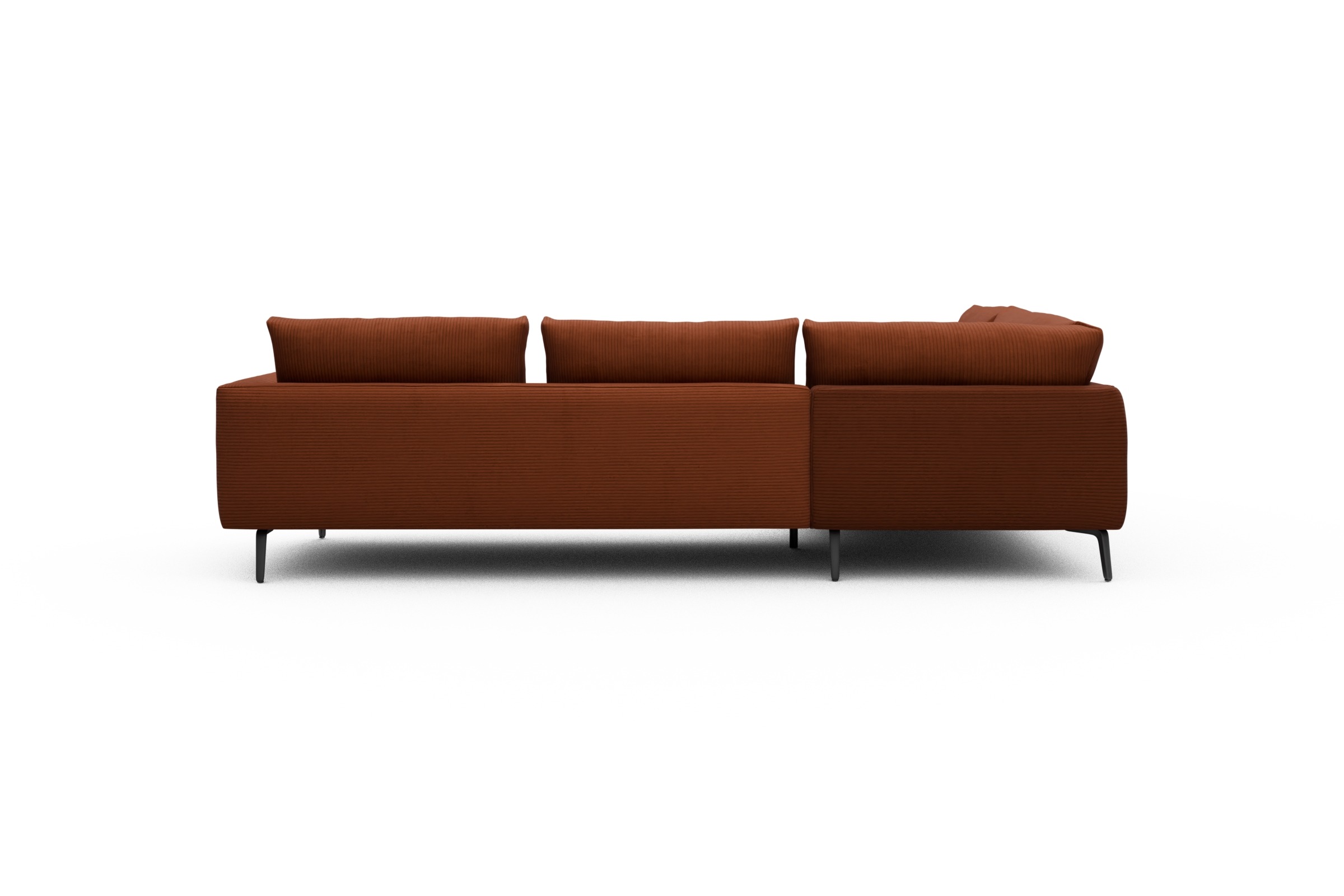 Ecksofa Karl Relax-Ecke links mit 2,5-Sitzer Corduroy-Burnt-Orange
