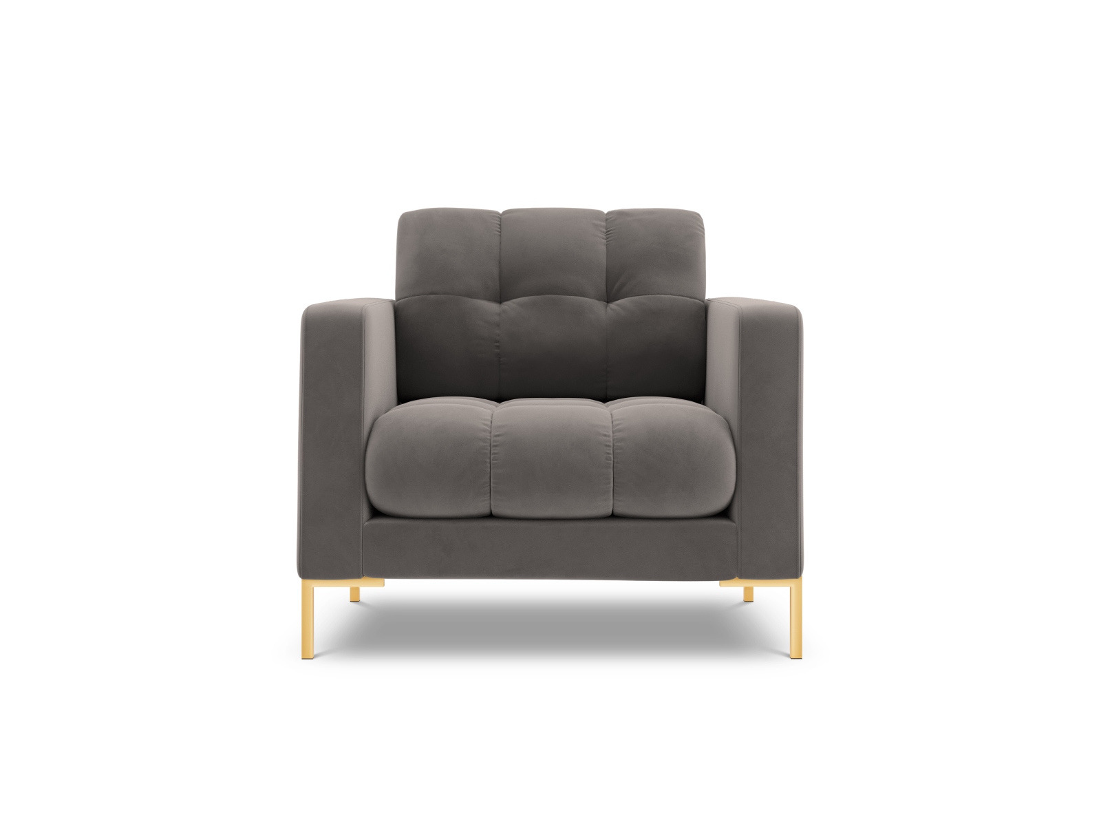 Cosmopolitan Design Sessel Bali Samt Bluvel Hellgrau Beine Gold