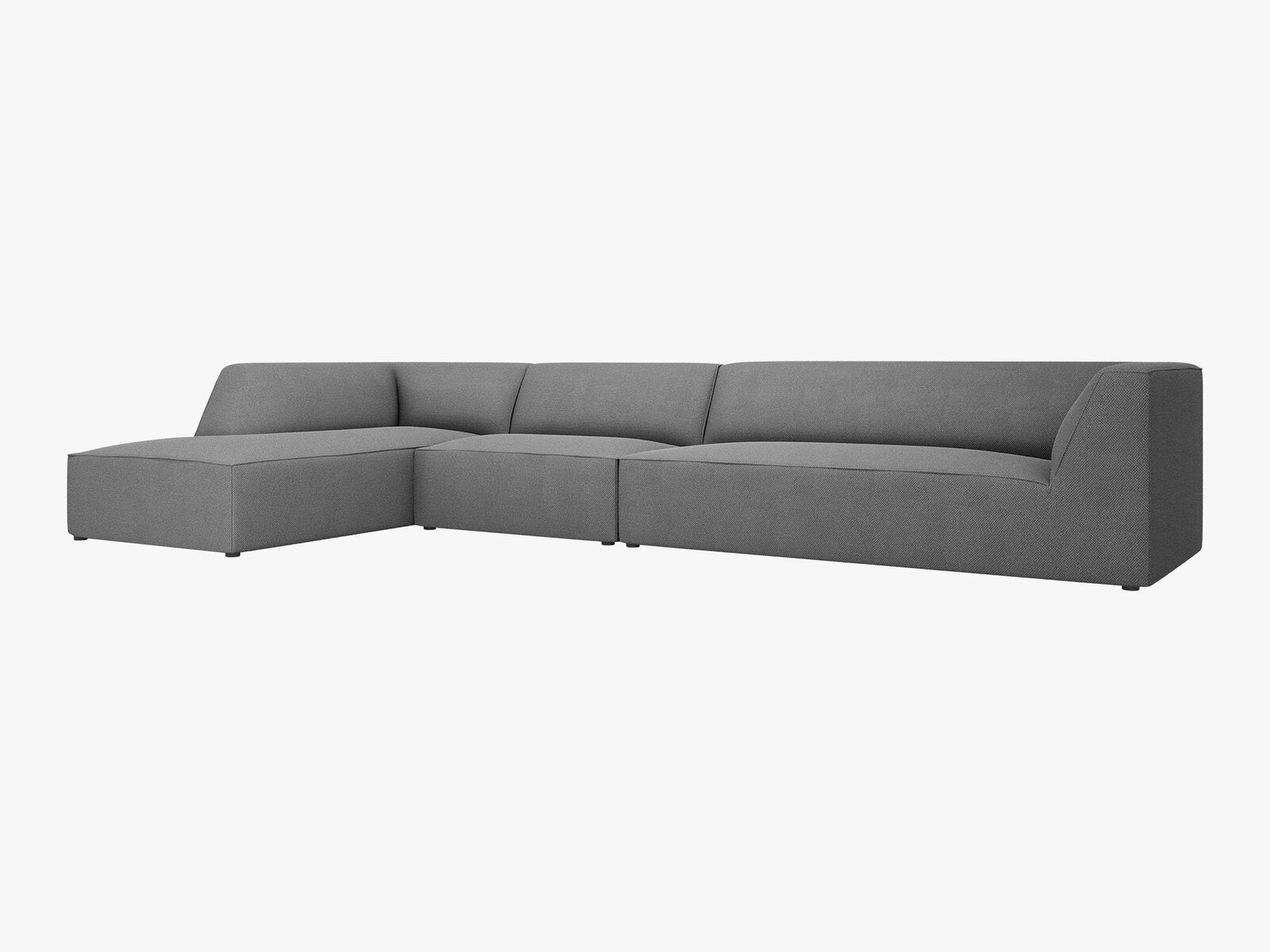 Micadoni Ecksofa Ruby 5-Sitzer Links Strukturierter Stoff Ottawa Grau