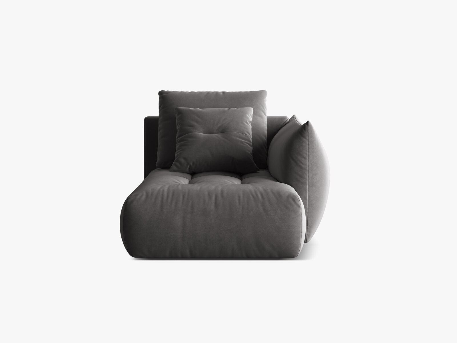Micadoni Bloom Chaiselongue Rechts Samt Casino Dunkelgrau
