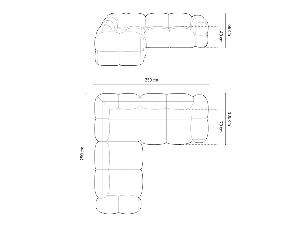 Cosmopolitan Design Symmetrisches Ecksofa Loretto 4-Sitzer Strukturierter Stoff Sorella Koralle