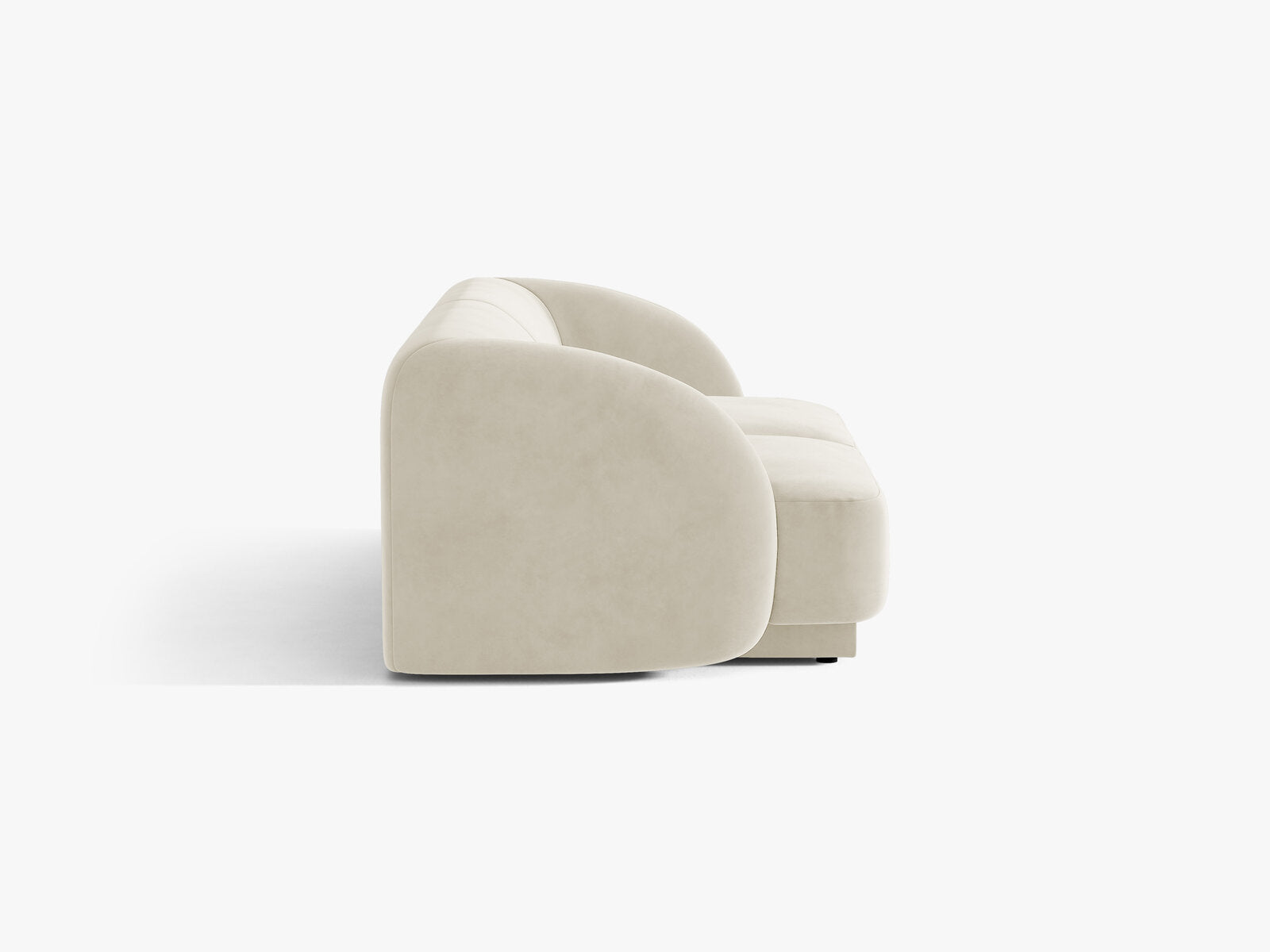Micadoni Sofa Miley 2-Sitzer Samt Bluvel Helles Beige