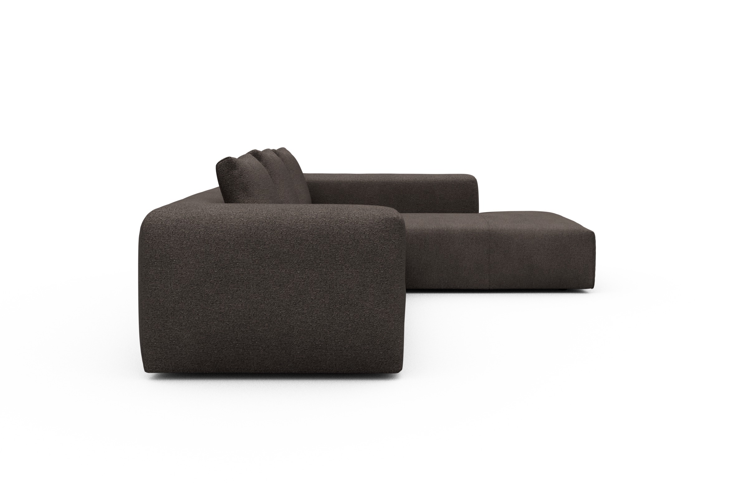Ecksofa Fred Relax-Ecke rechts mit 2,5-Sitzer Boucle-Taupe