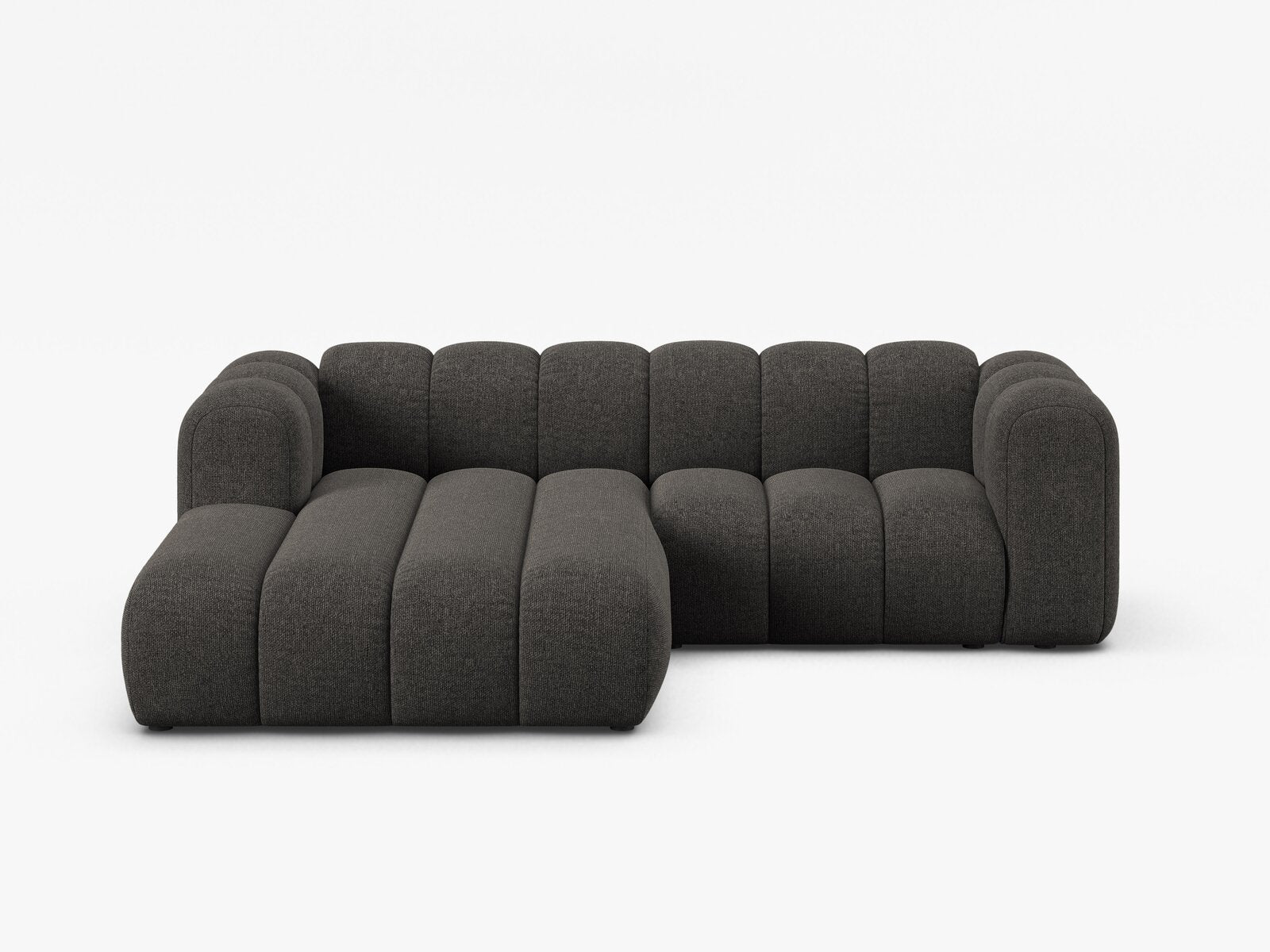 Micadoni Modulares Ecksofa Lupine 3-Sitzer Links Chenille Eden Dunkelgrau
