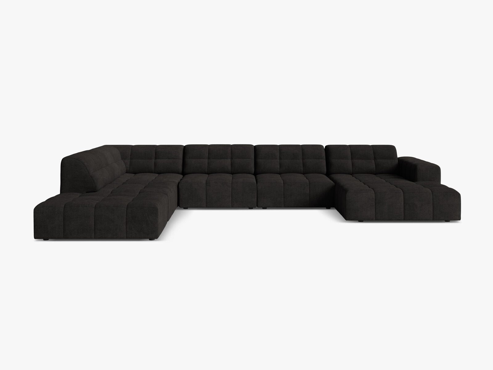 Micadoni Panorama Ecksofa Jennifer 7-Sitzer Links Chenille Eden Anthrazit