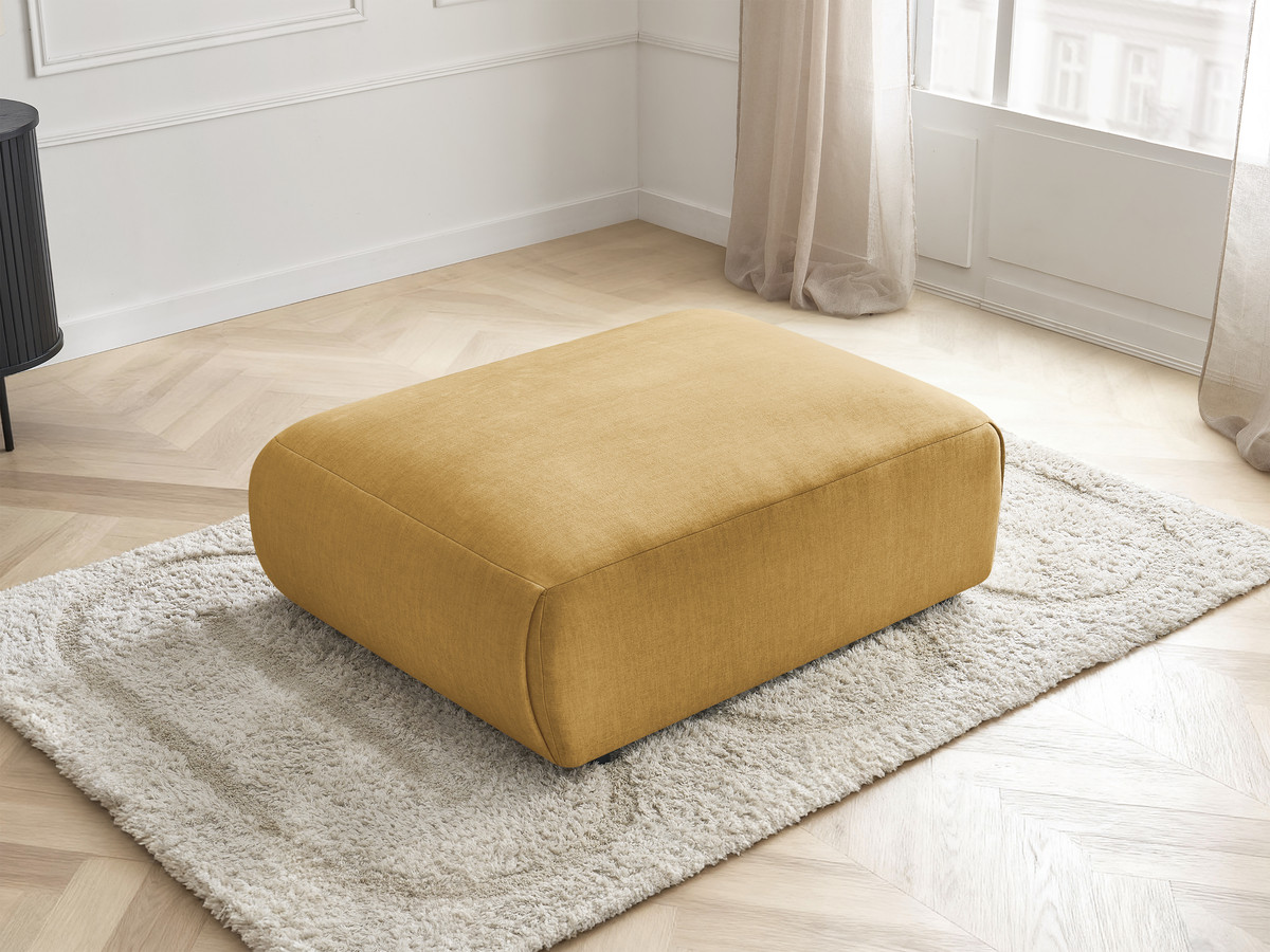 Bobochic Jana Pouf 94 × 114 cm Samt Gelb