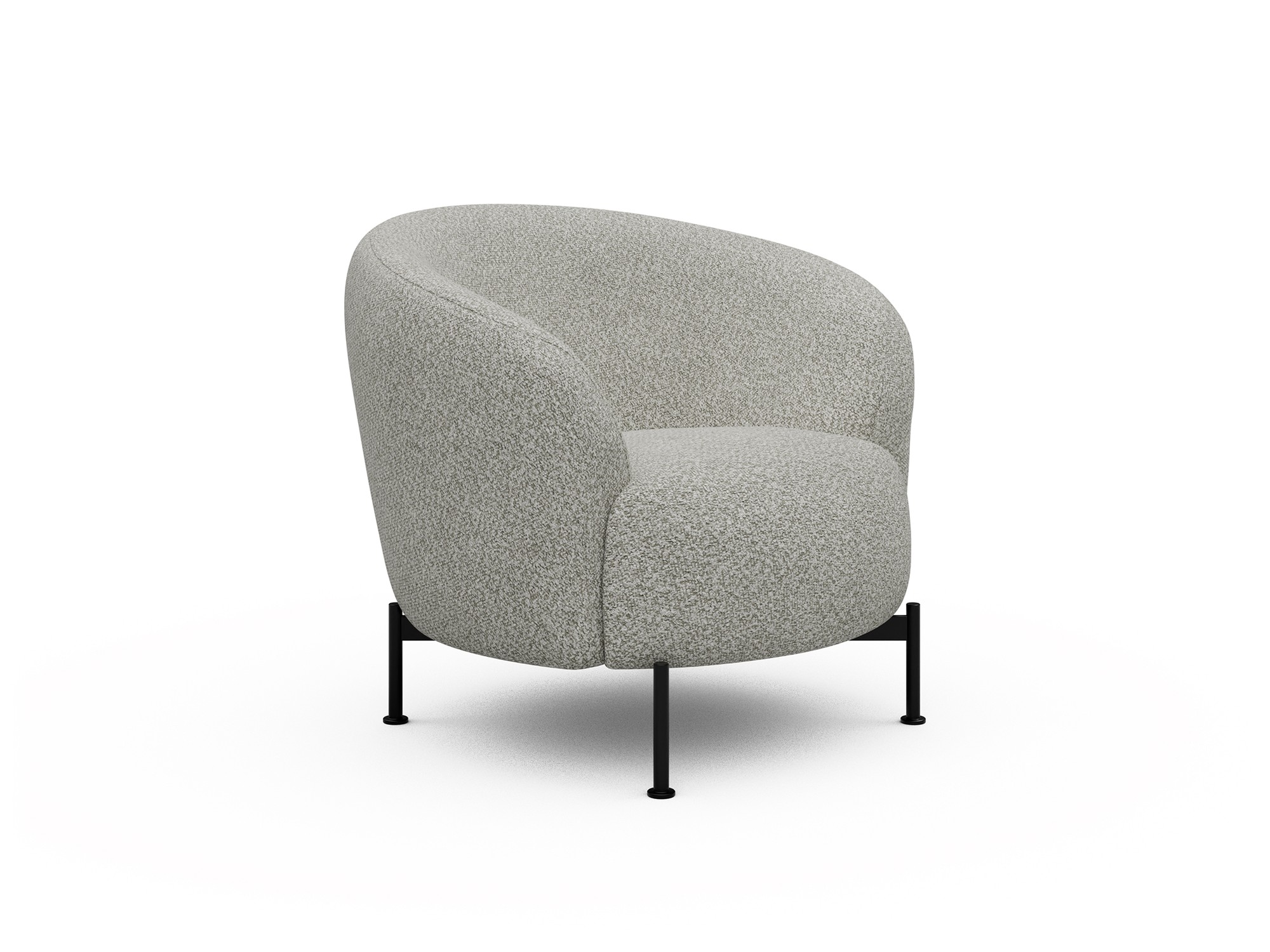 Sessel Ronda X-Metallgestell Schwarz Boucle Vanora 867-Warm-Sand