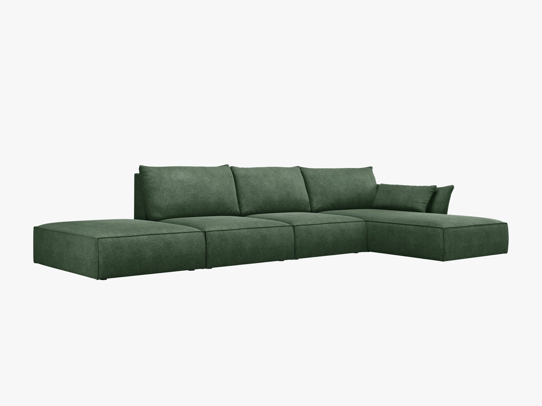 Micadoni Ecksofa Kaelle 5-Sitzer Rechts Chenille Over The Horizon Flaschengrün