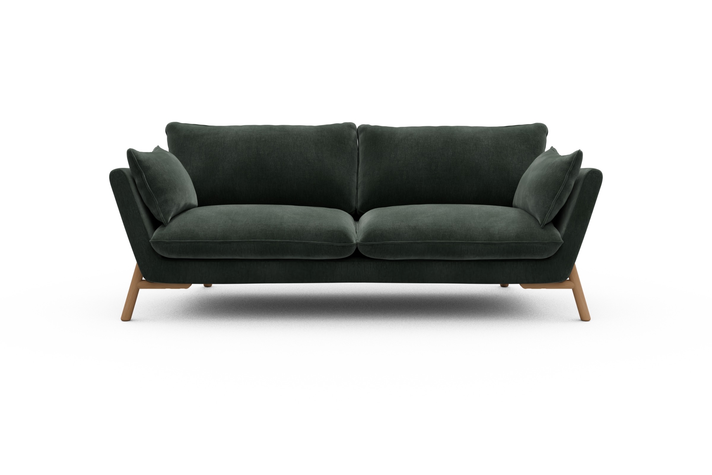 Skandi Home Sofa Emil 3-Sitzer Beinfarbe Eiche Natur Smooth-Laurel-Green moebelfaktor