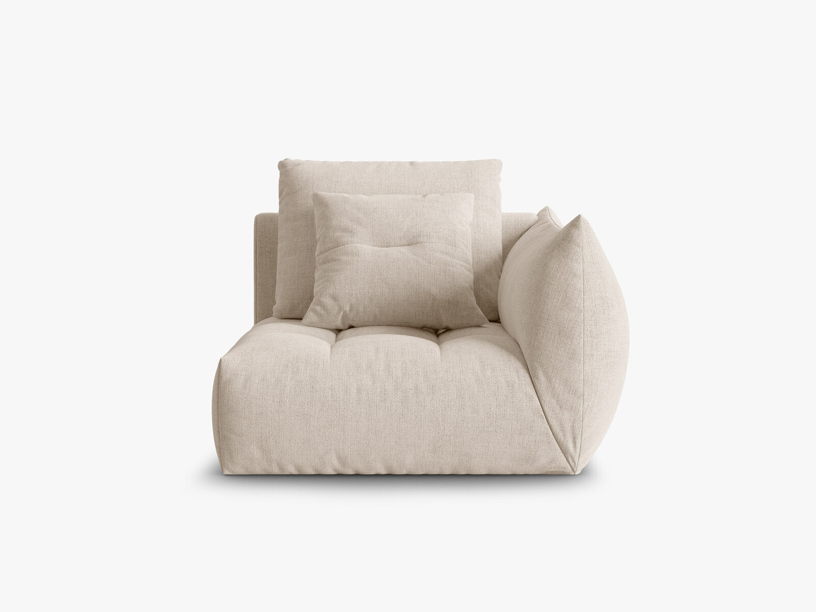Micadoni Eckmodul Bloom Strukturierter Stoff Wind Helles Beige Rechts