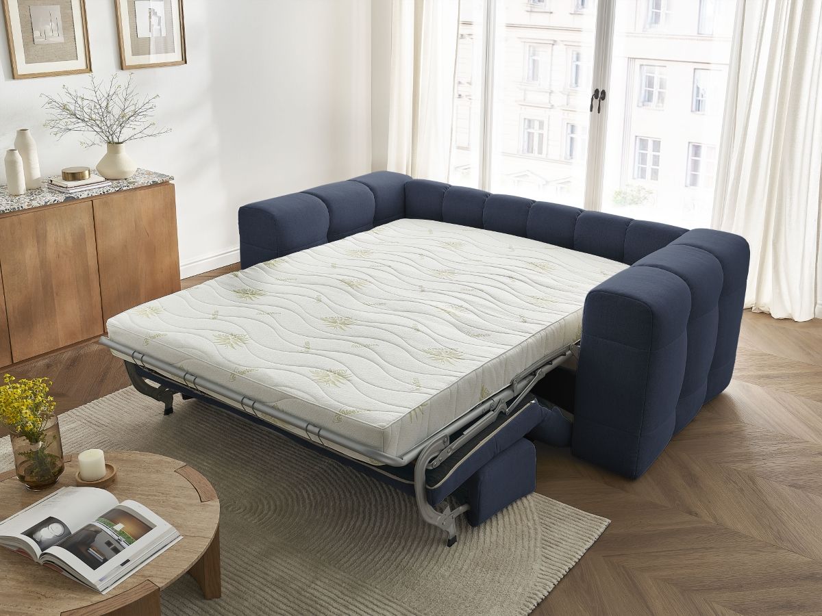 Bobochic Cloud Schlafsofa 3-Sitzer Stoff Dunkelblau