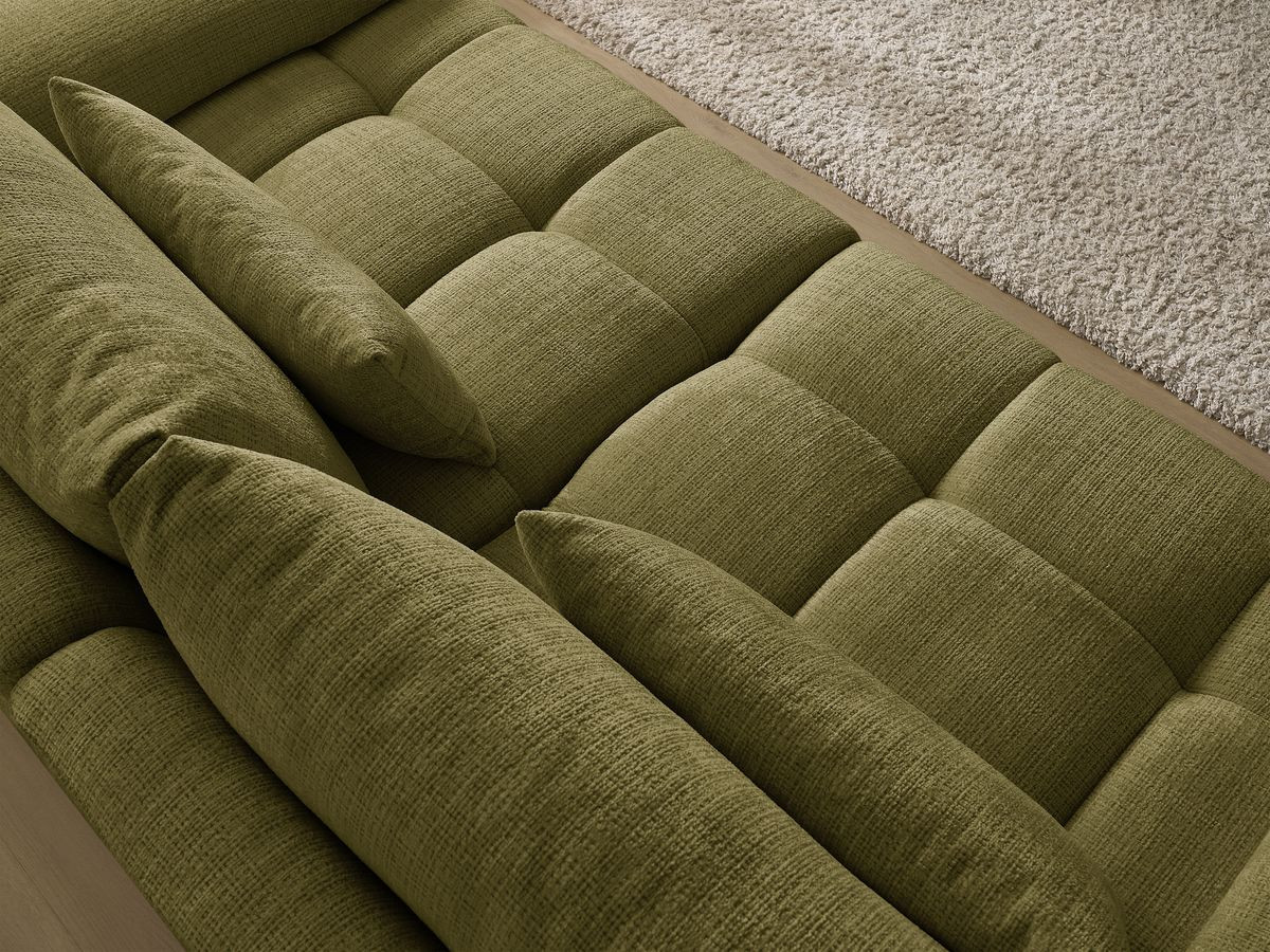 Bobochic Ivane Sofa 3-Sitzer Strukturstoff Grün