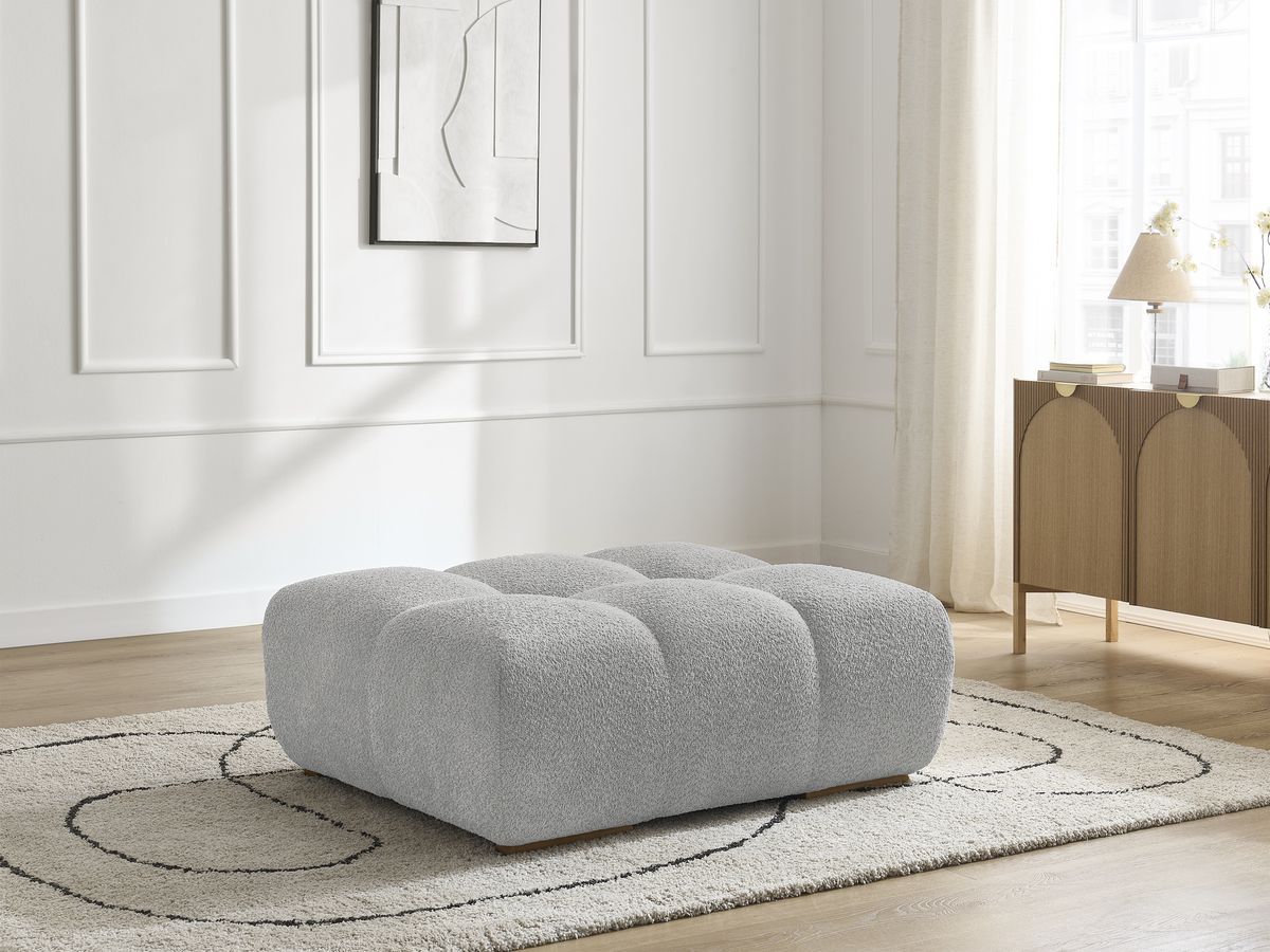 Bobochic Anakin Pouf Bouclé-Stoff Hellgrau