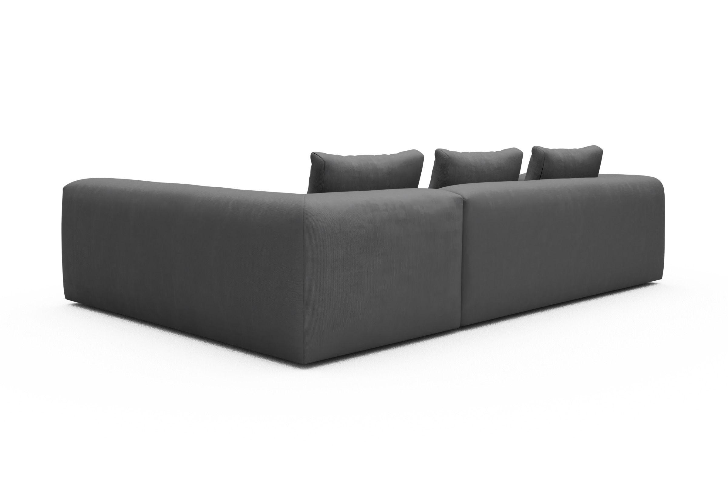 Ecksofa Fred 2x 2,5-Sitzer rechts offen Cordufine-Grey