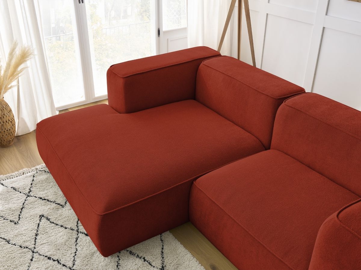 Bobochic Zephyr Ecksofa 260 × 165 cm Strukturstoff Orange Ecke links