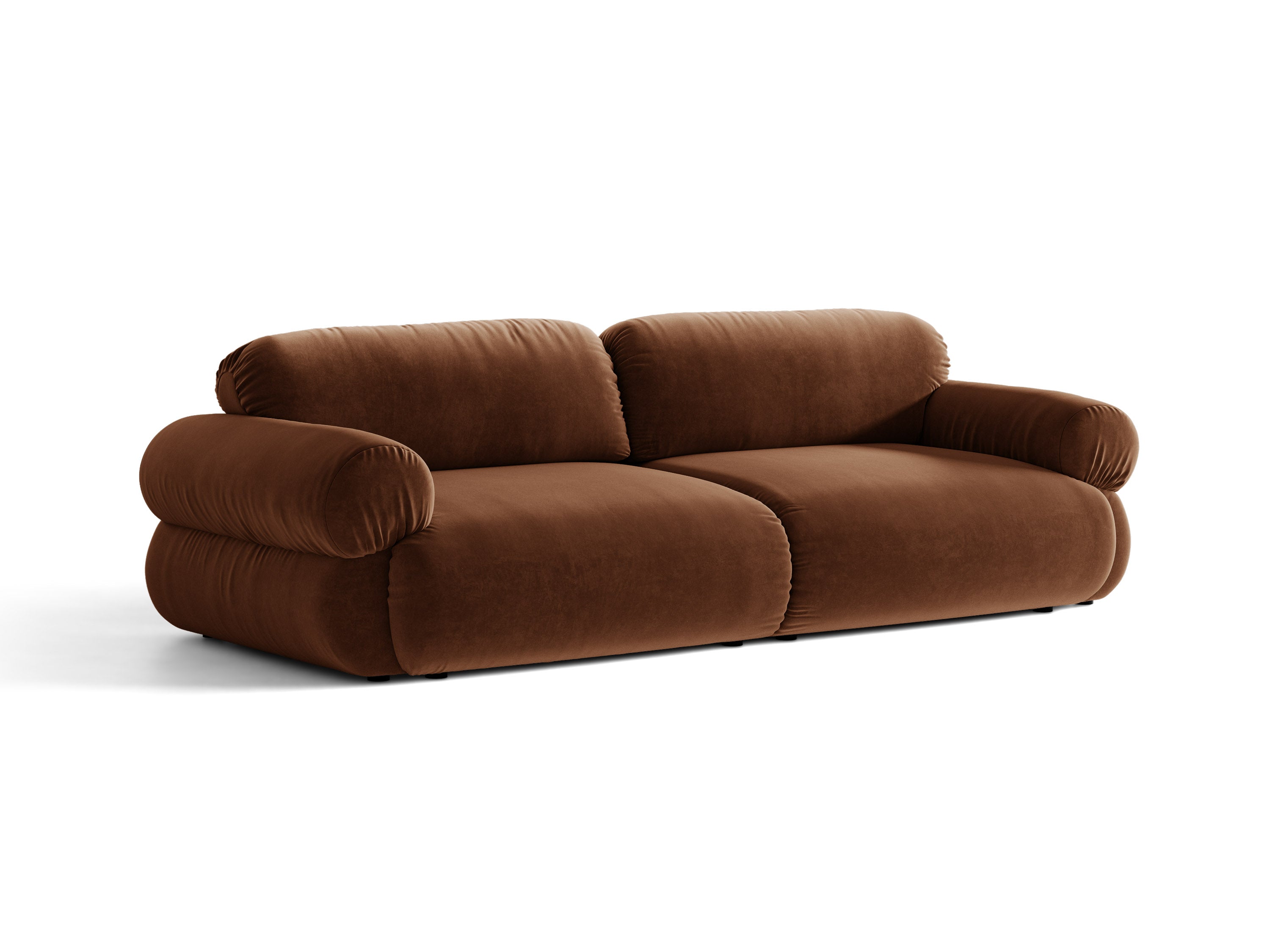 Micadoni Ophelia Sofa 4-Sitzer Samt Salvador Braun