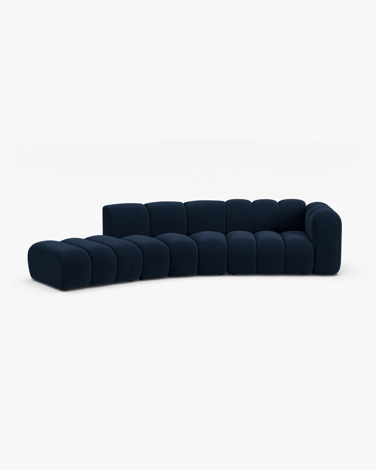 Micadoni Modulares Sofa Lupine 5-Sitzer Links Samt Salvador Königsblau