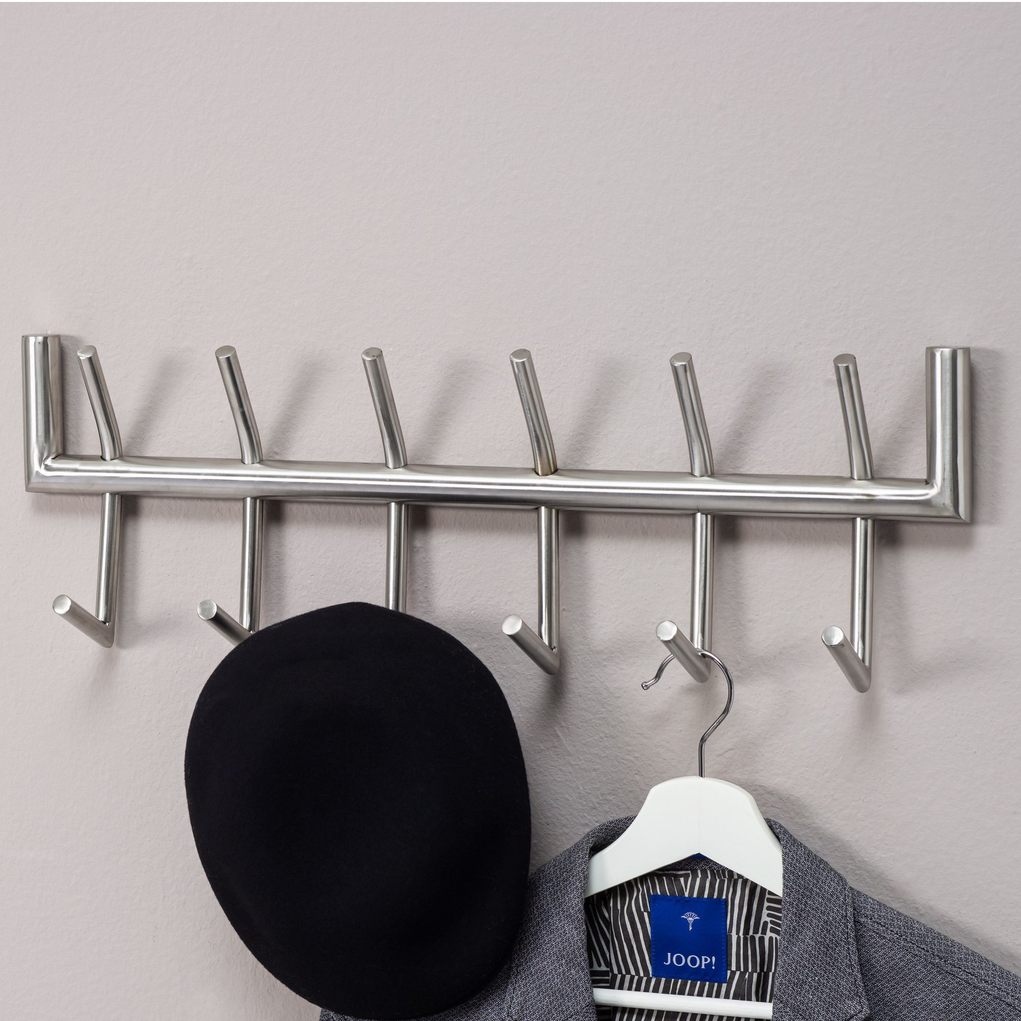 Wandgarderobe Fossvogur Metall Silber 60 × 10 × 19 cm