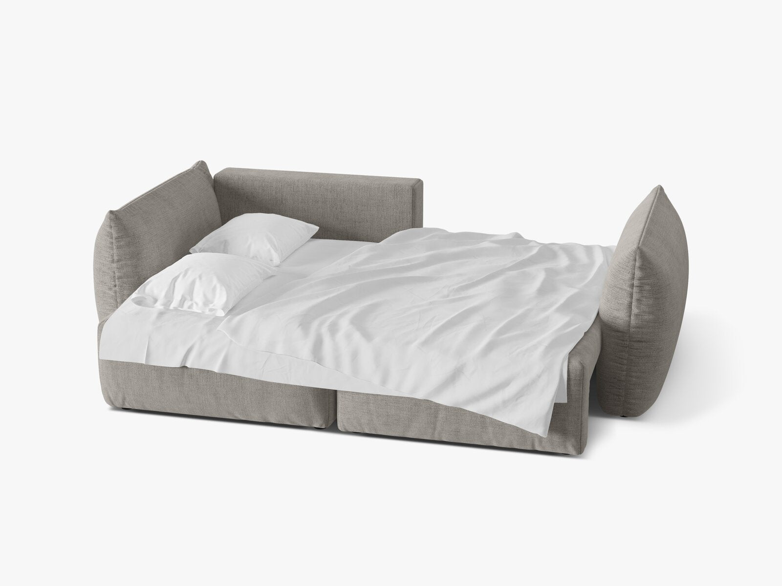 Micadoni Bloom Ecksofa 3-Sitzer mit Schlaffunktion Links Strukturierter Stoff Wind Hellgrau